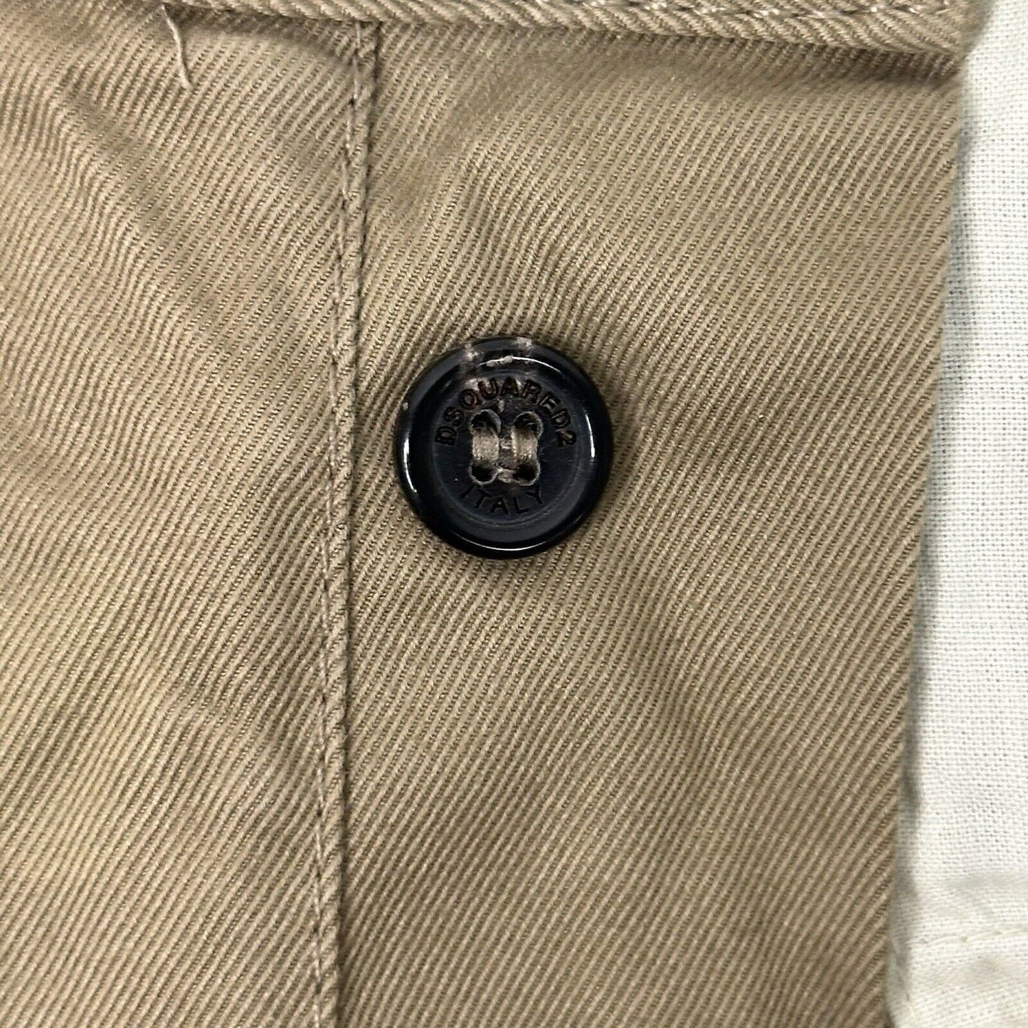 Dsquared2 Slim Fit Chino Trousers Beige Brown 33w 28l Made In Italy