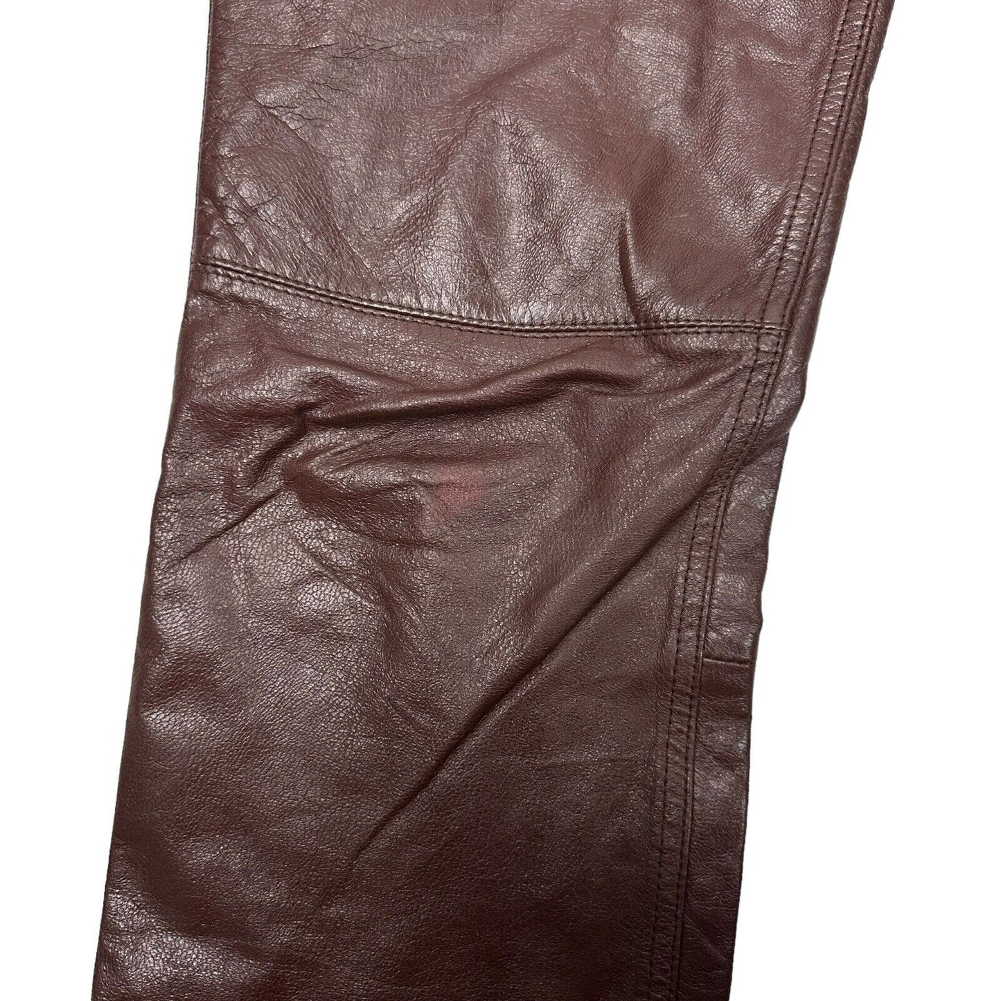 80’s Vintage Leather Trouser Womens 28w 30l Brown