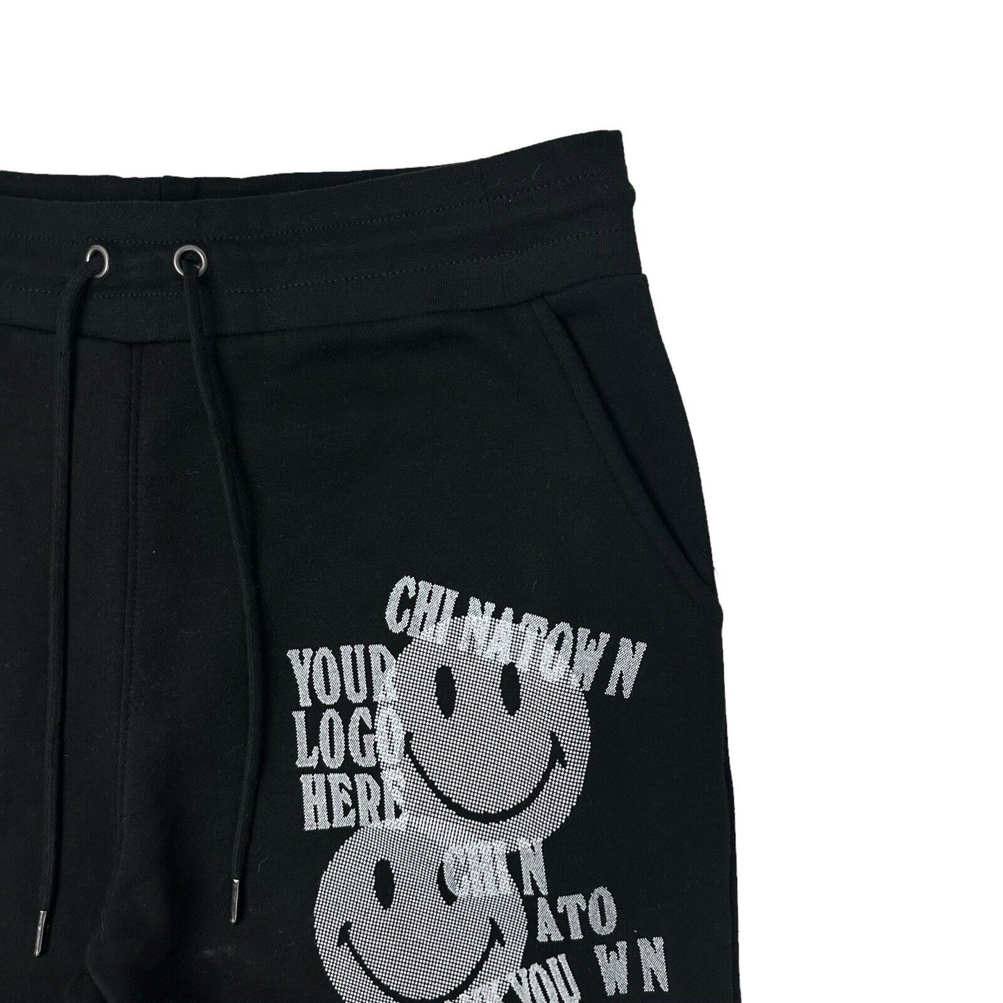 NWT Chinatown Market Smiley Inkjet Joggers Black Men’s Medium Graphic Print