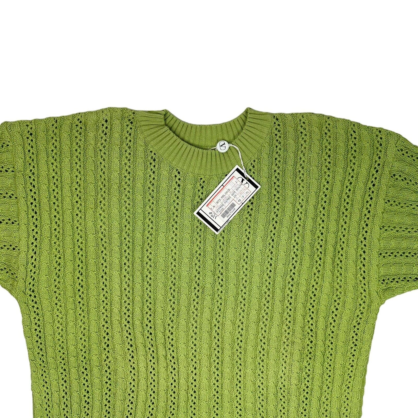 Vintage Valentino Golf Knit Jumper Women’s XL Green & Pink Made In Italy Ellesse