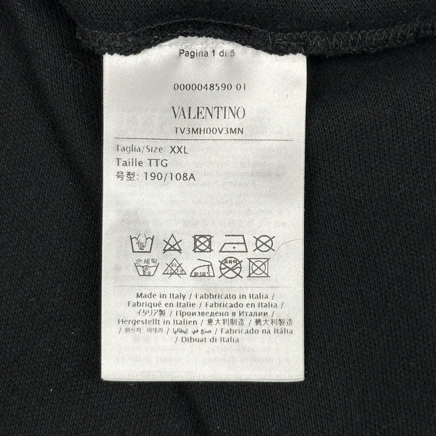 2019 Valentino Stud Polo Shirt Mens XXL Black Made In Italy