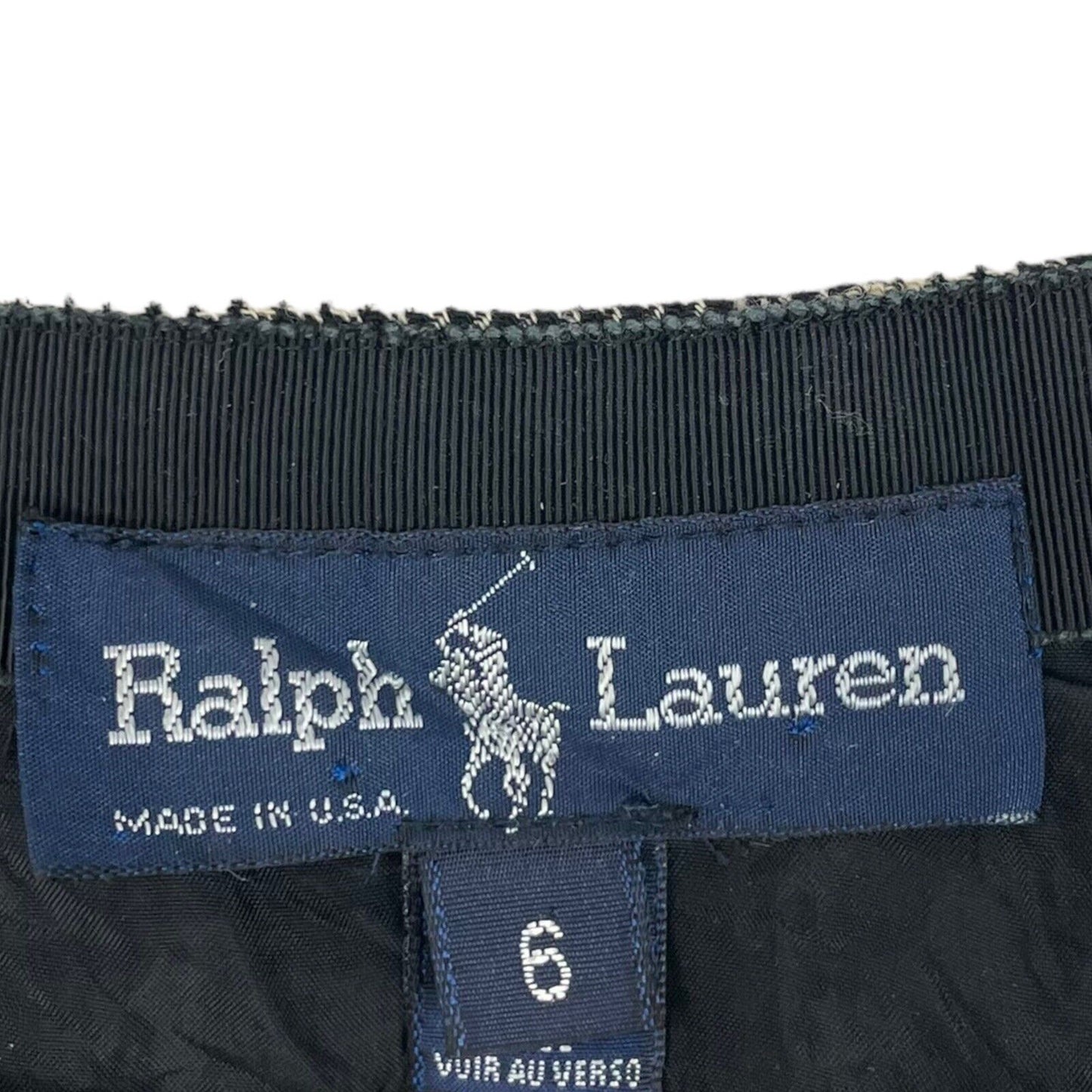 Vintage Polo Ralph Lauren Houndstooth Skirt Made In USA Wool 23w