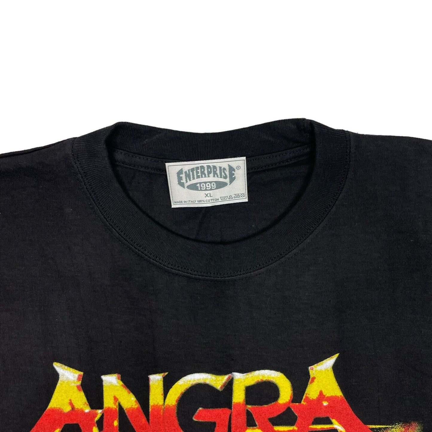 90’s Angra Fireworks T-Shirt Mens XL Black Deadstock Empire Made In Italy