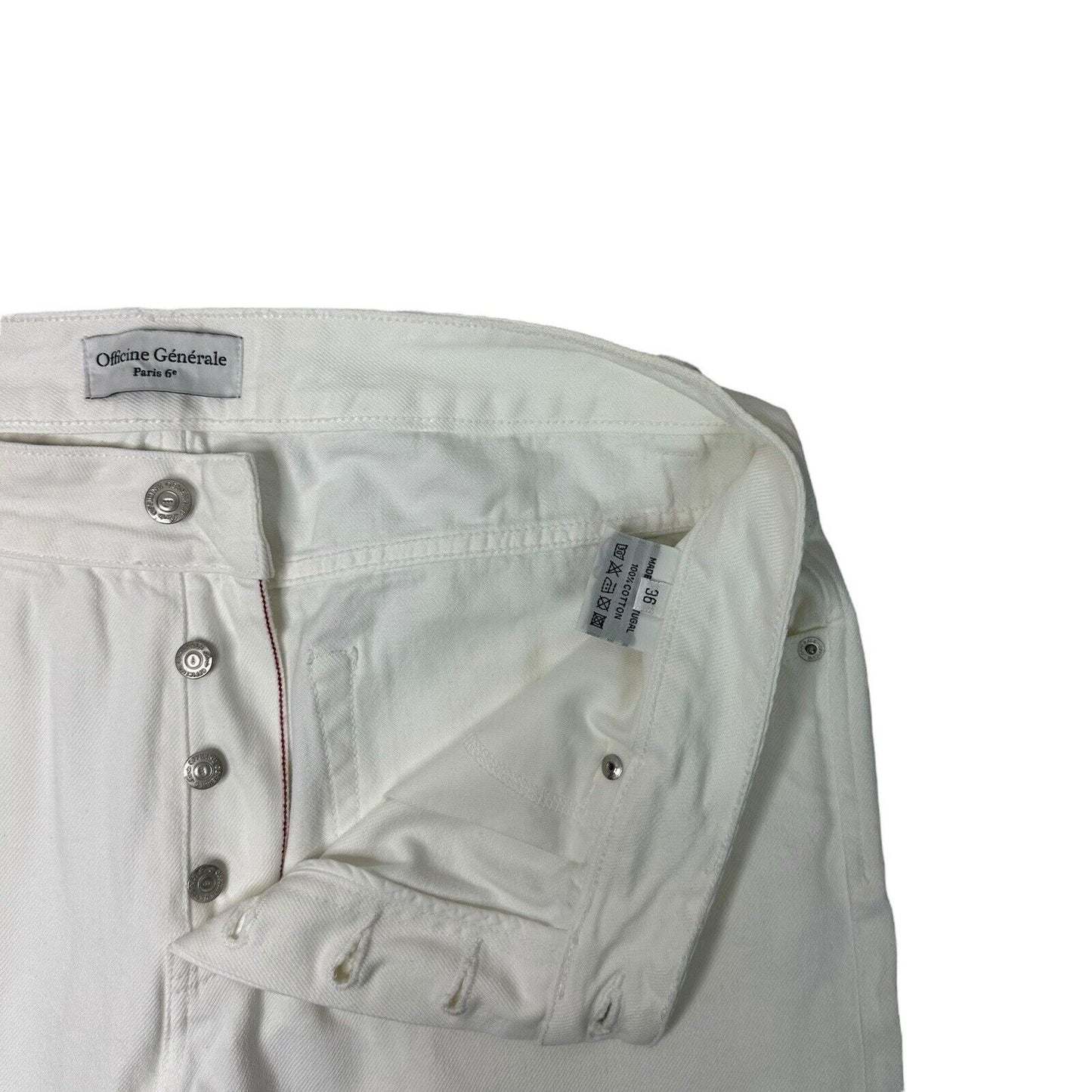 Officine Générale White Jeans Mens 36w 32l Made In Portugal