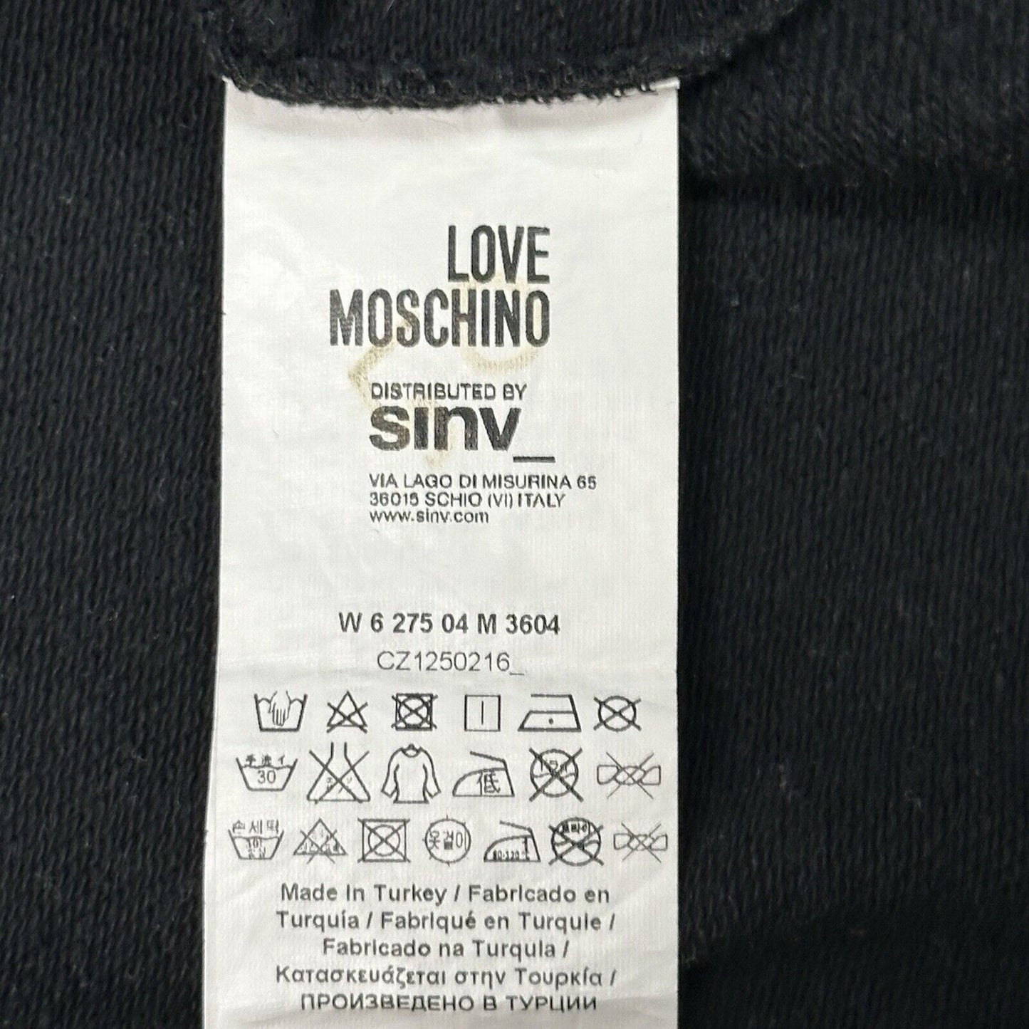 Love Moschino Crew Neck Star Jumper Black Womens Small UK8