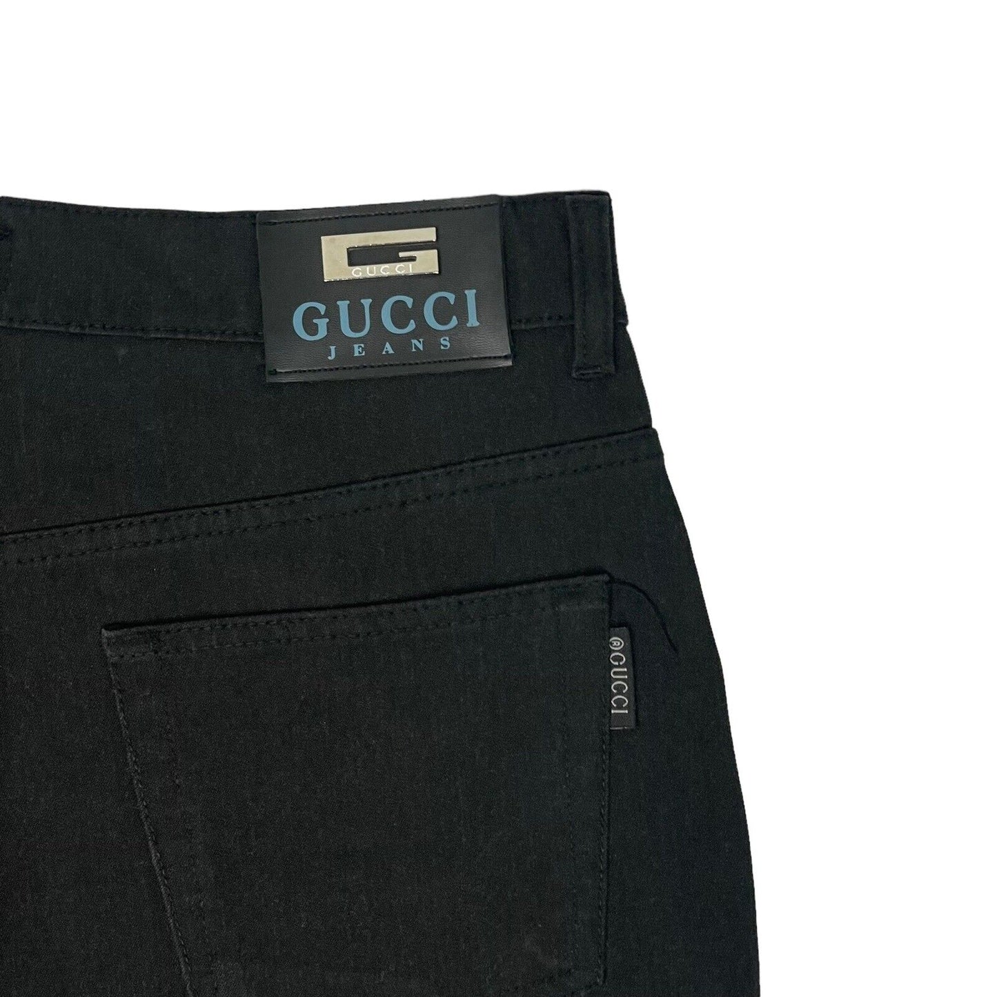 Vintage Gucci Straight Leg Trousers Black 35w 29l Made In Italy