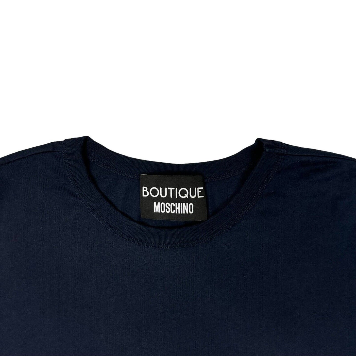 Moschino Boutique Sleeve Bow T-Shirt Navy Blue Womens Medium