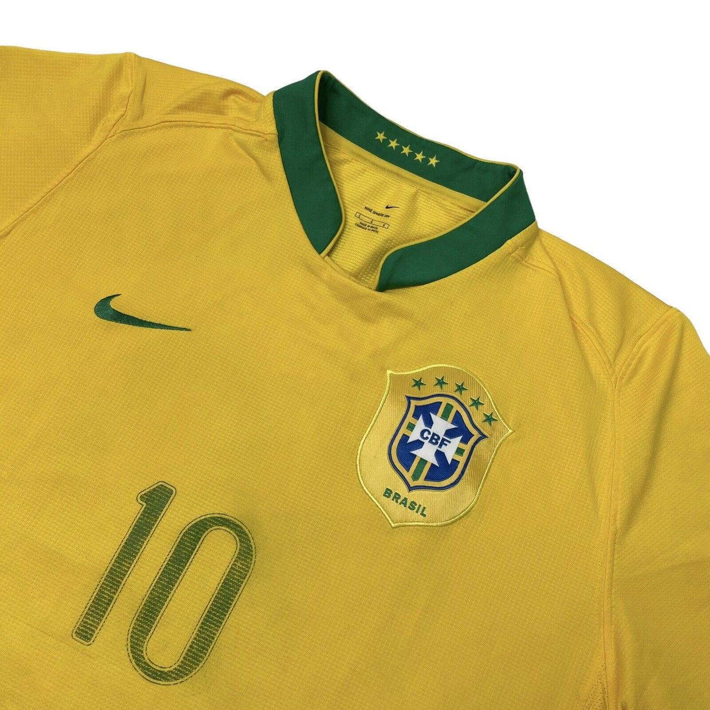 2006 Brazil Nike Football Shirt Mens Large 10 Ronaldinho Yellow And Green