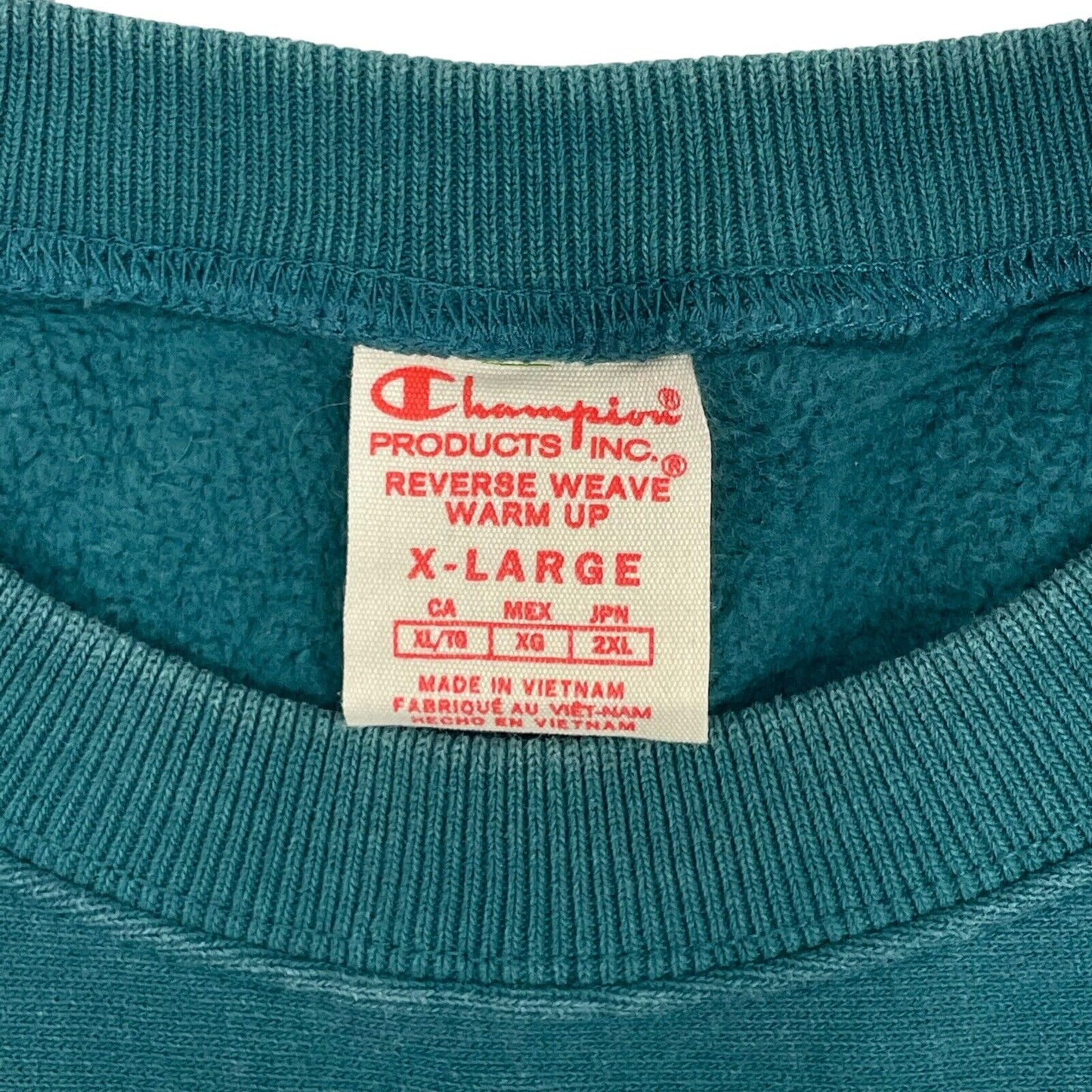 Champion Reverse Weave Pull Over Jumper Mens XL Green Embroidered Branding