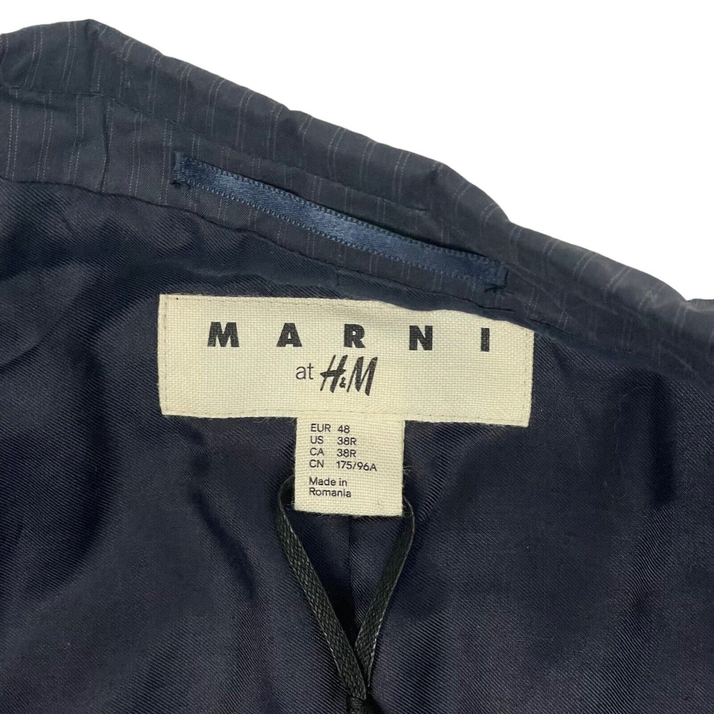 SS12 Marni H&M Blazer Jacket Men’s Small Navy Blue Striped