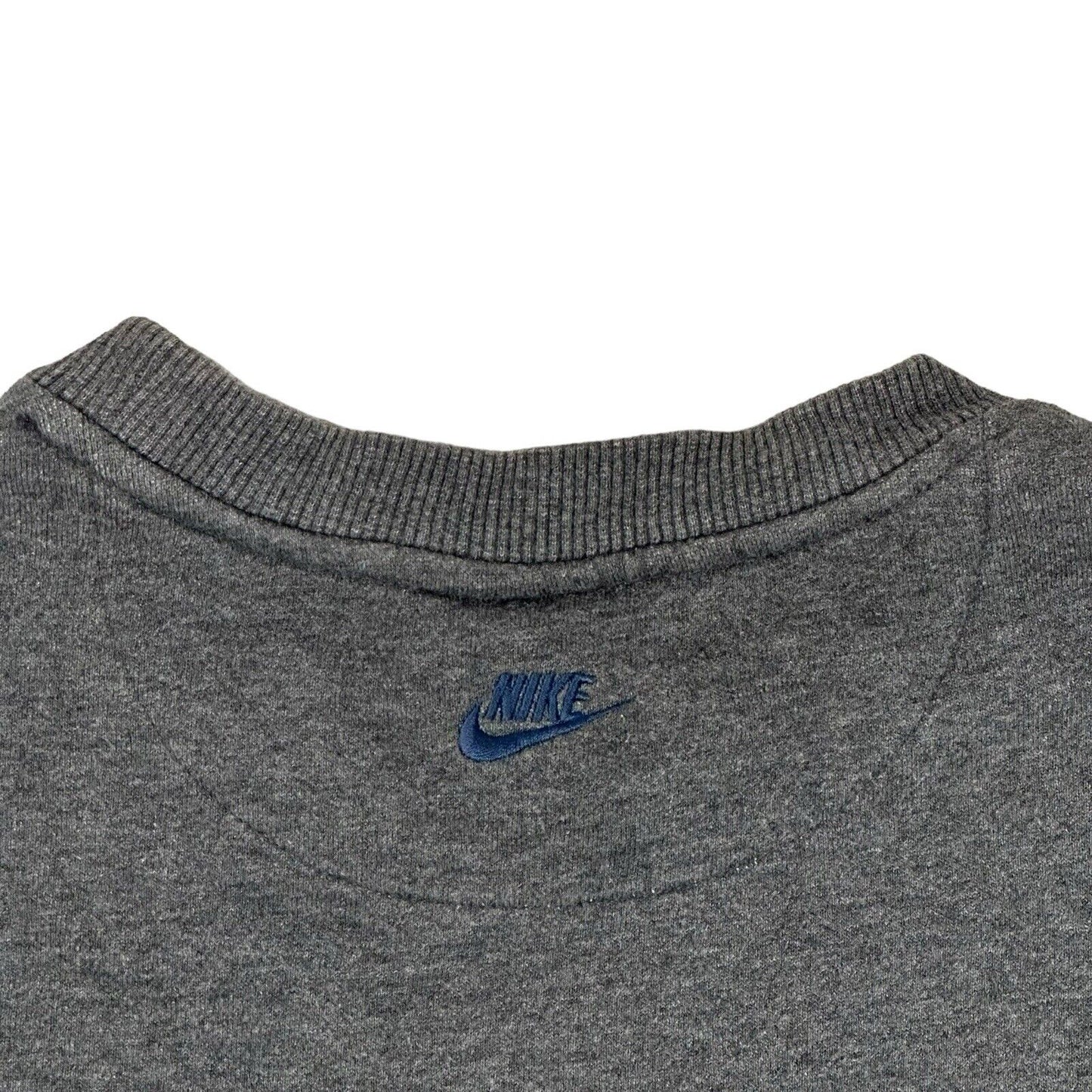 Vintage 00’s Nike Jumper Mens XL Grey Just Do It Crew Neck Sweater With Pockets