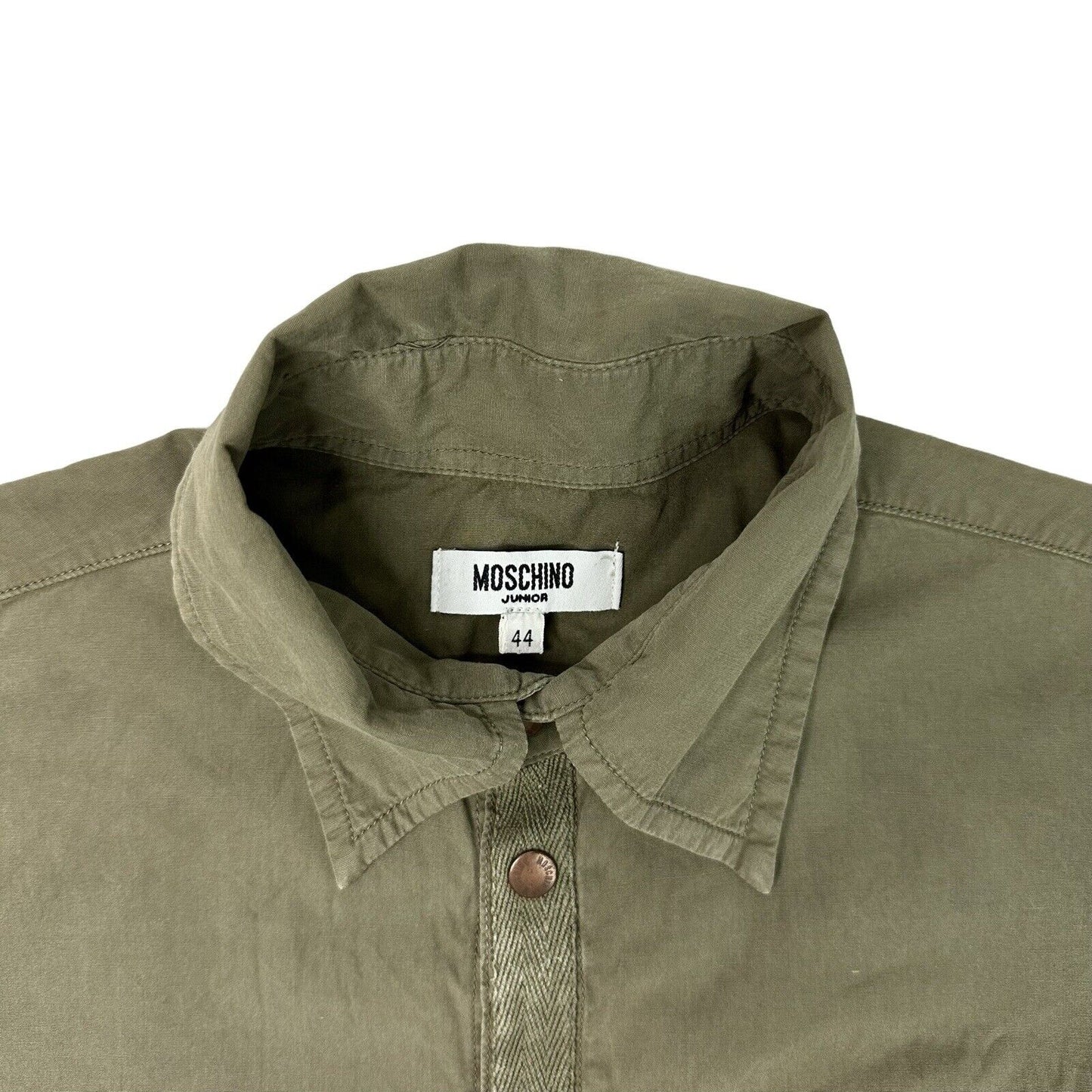 Vintage Moschino Military Shirt Mens Small Green Peace Maker