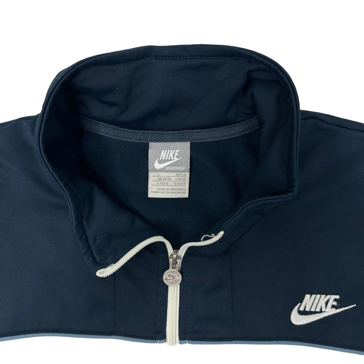 Vintage 00’s Nike Track Jacket Mens Large White And Navy Embroidered Logo