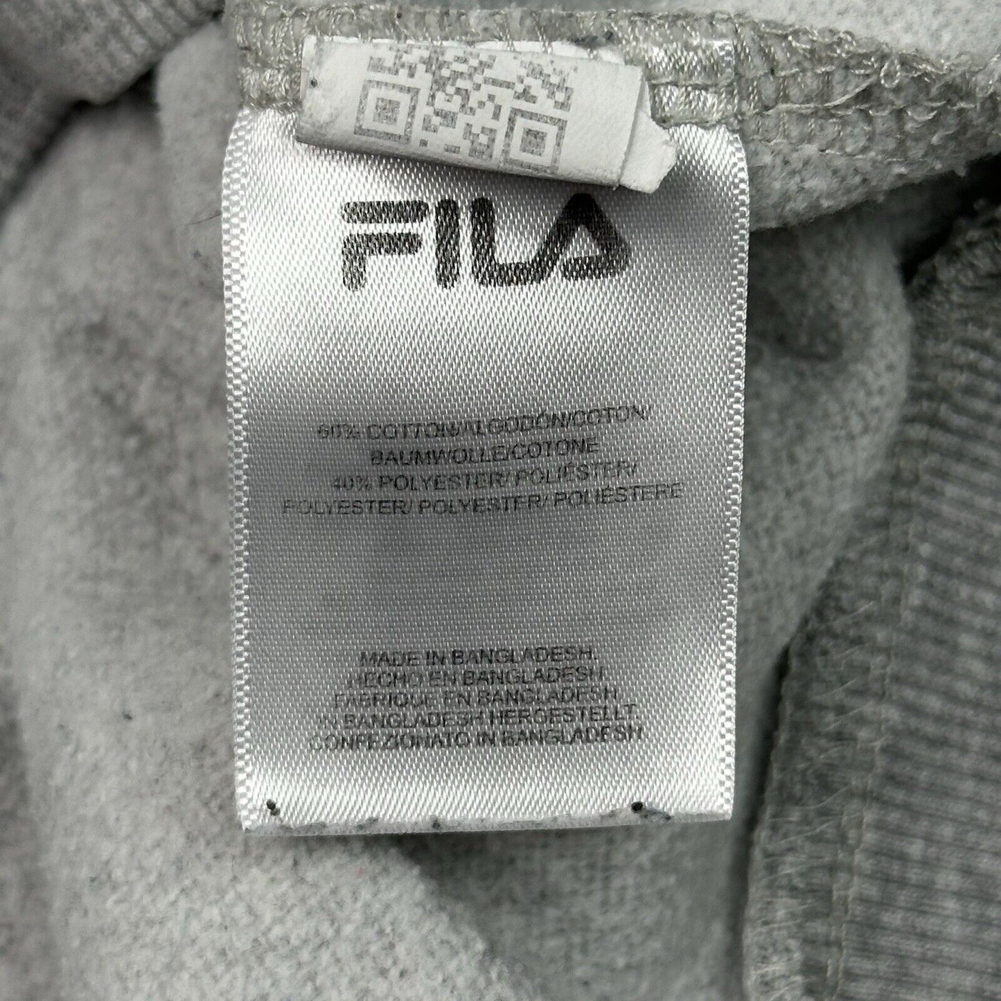 Vintage Fila Logo Hoodie Mens Large Embroidered Grey