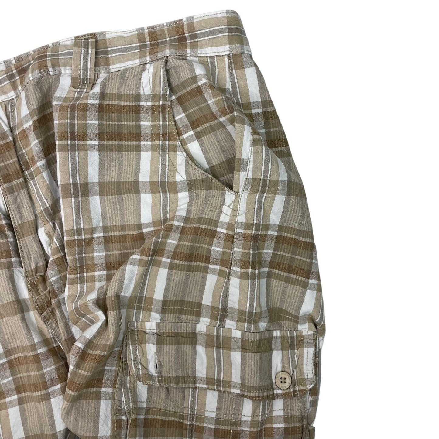 Vintage Airwalk Cargo Shorts Brown Check Mens 38w