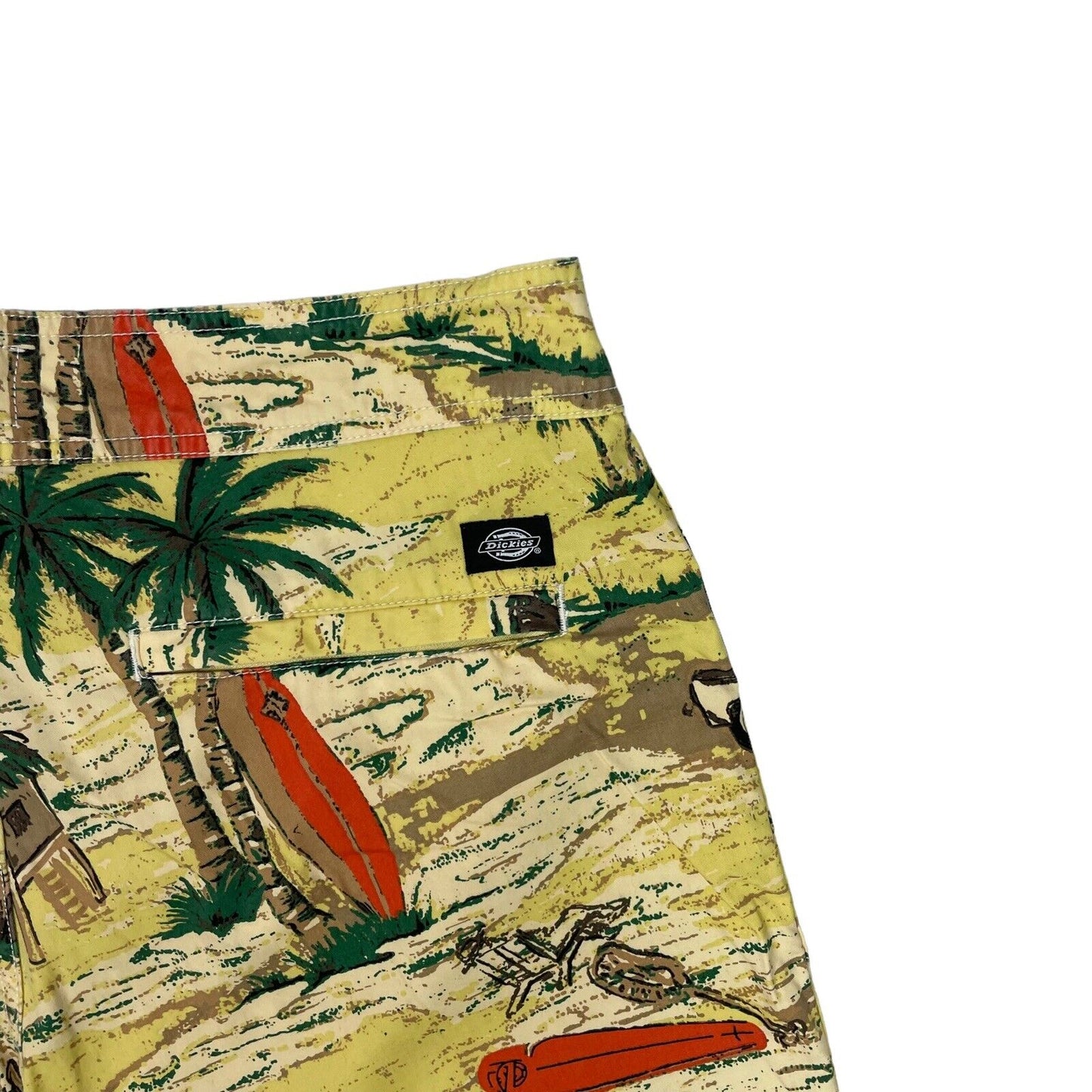 Dickies Palm Valley Shorts Yellow With Print Mens 32w