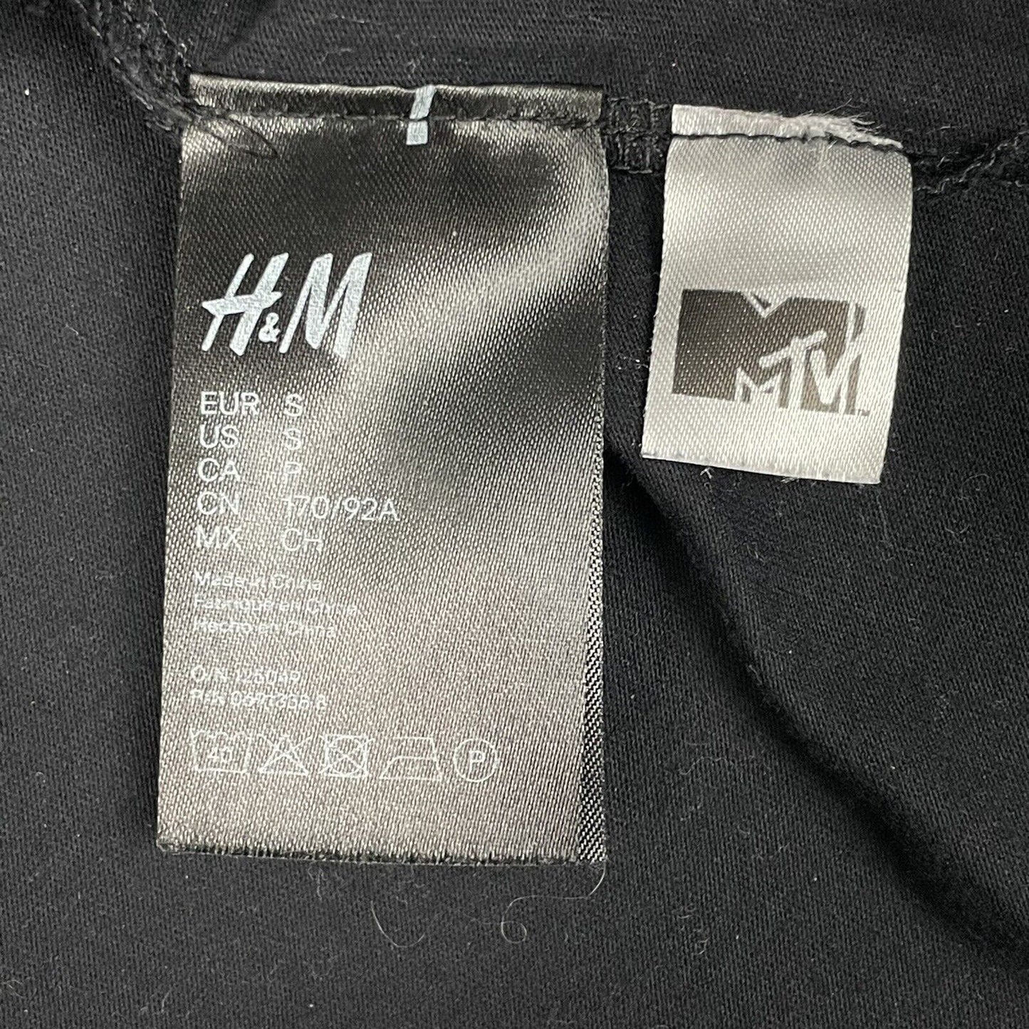 FW18 Moschino H&M MTV Logo T-Shirt Mens Small Black Embroidered Design