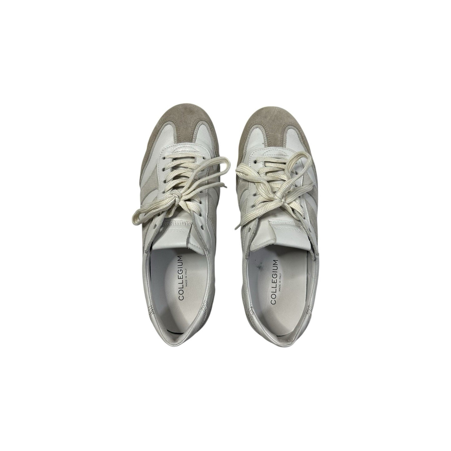 Collegium Pillar Pista Panna Suede EU44 White Leather Made In Italy