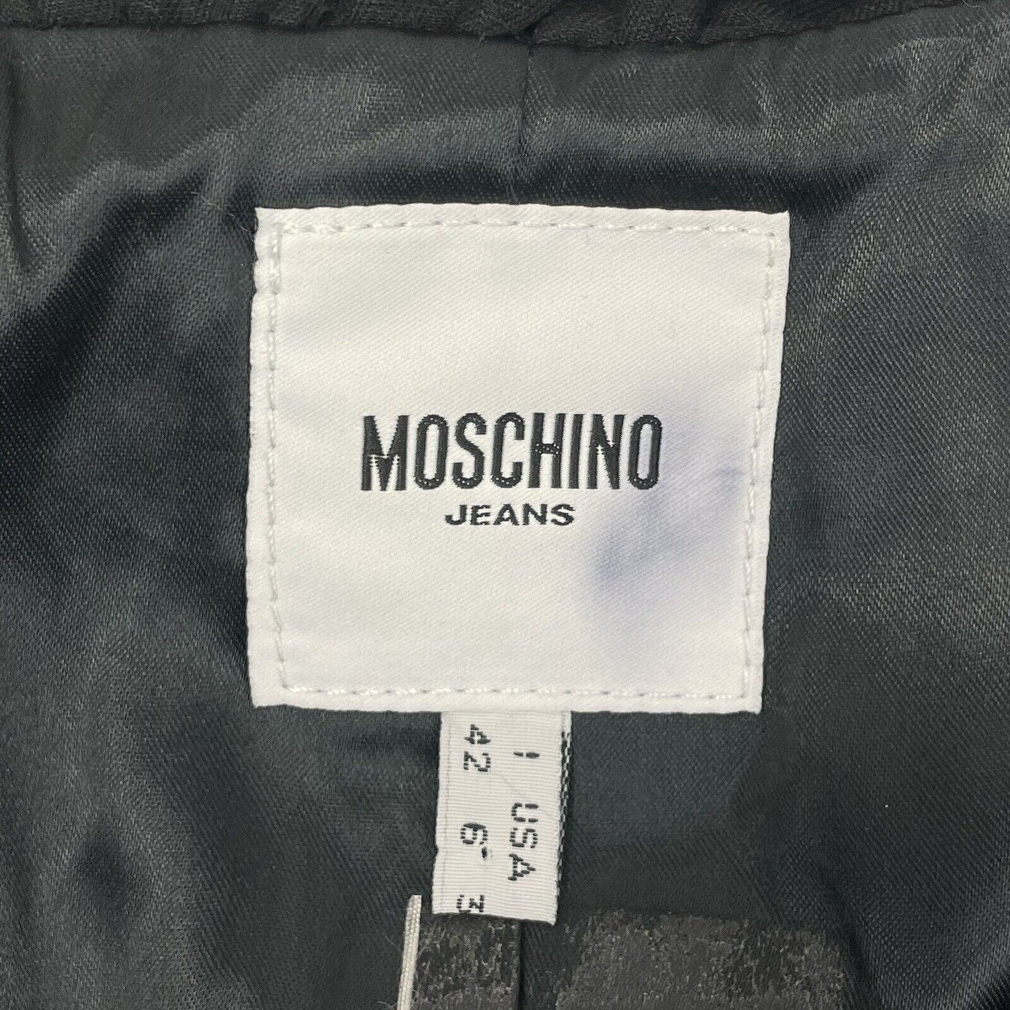 Moschino Cropped Black Jacket Womens UK10 Made In Italy