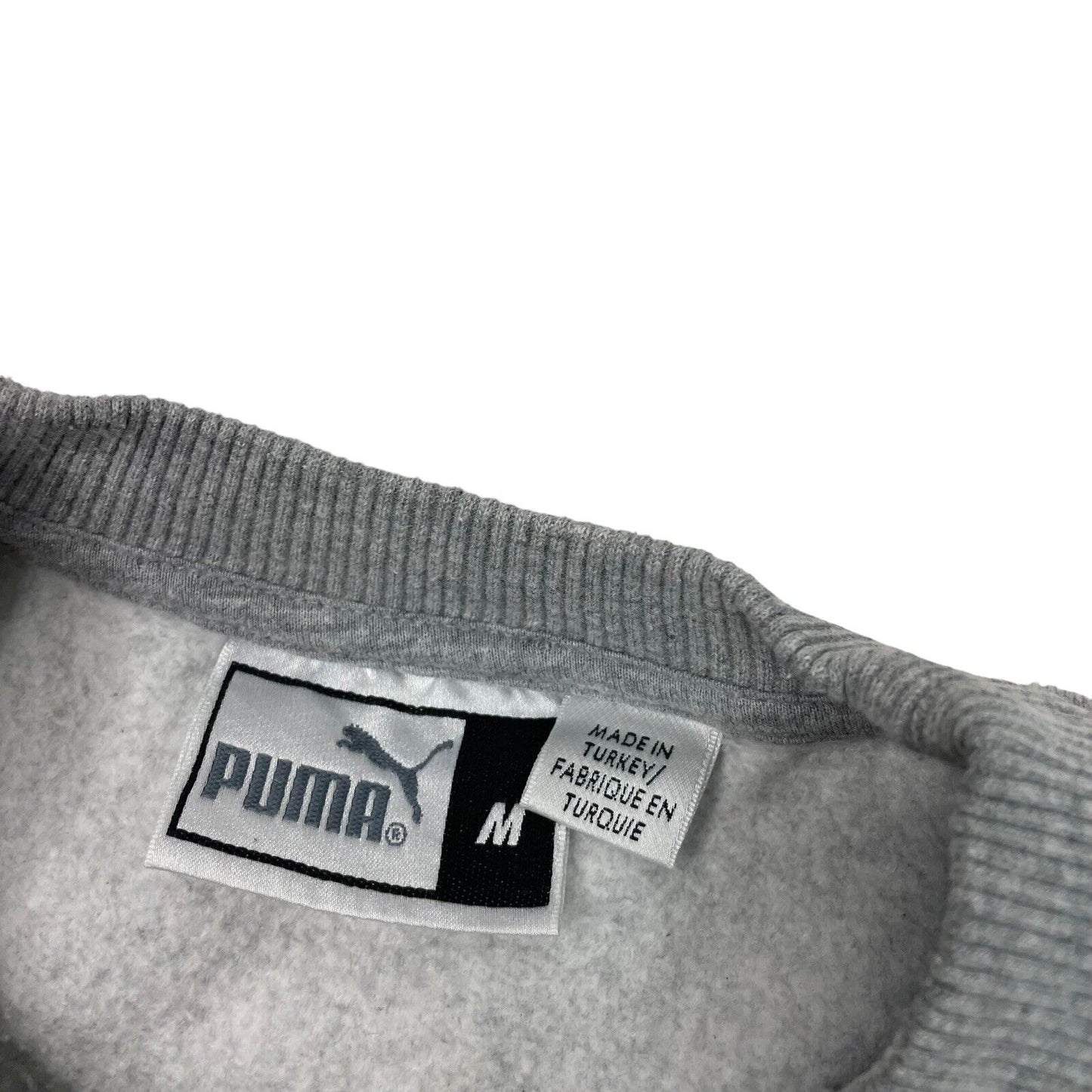 Vintage Puma Crew Neck Jumper Grey Mens Medium Graphic Print Sportswear