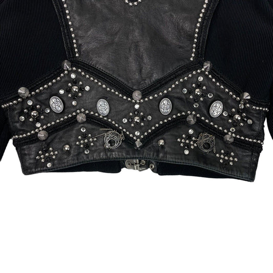 Vintage 1980's Embellished Jacket Women's Small Black La Milliardaire Paris
