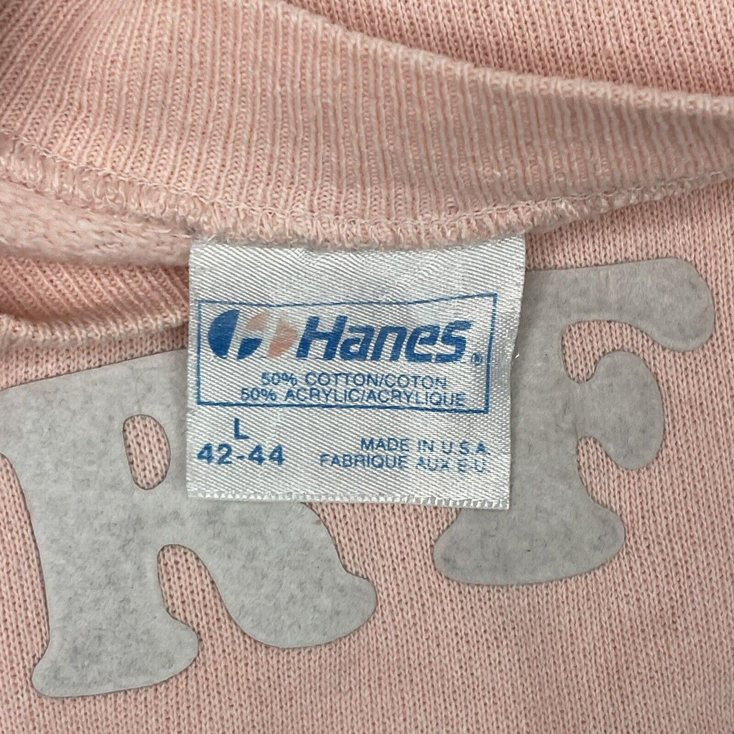 Vintage Hanes Jumper Pink Mens Boxy Large Made In USA