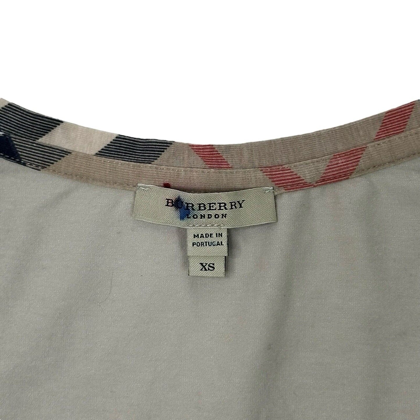 00’s Burberry Women’s Long Sleeve T-Shirt Beige Women’s XS Made In Portugal