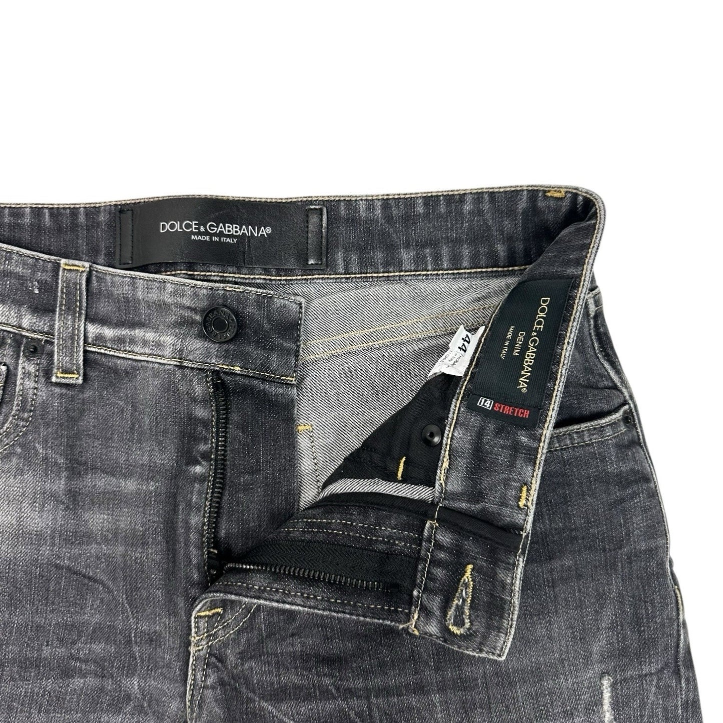 Dolce And Gabbana Jeans IT44 Men’s Black Denim Made In Italy Slim Fit Distressed
