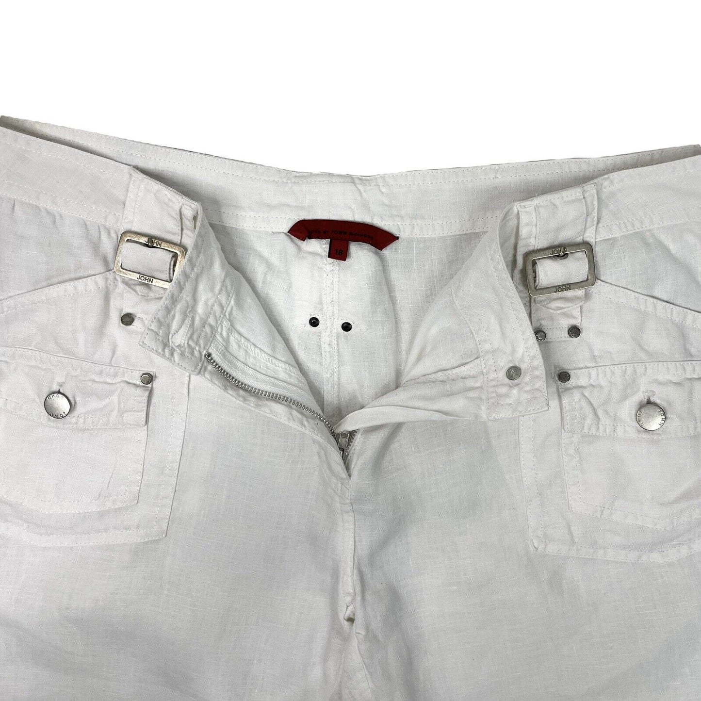 00’s John Richmond Shorts Women’s 39w White Embroidered Logo