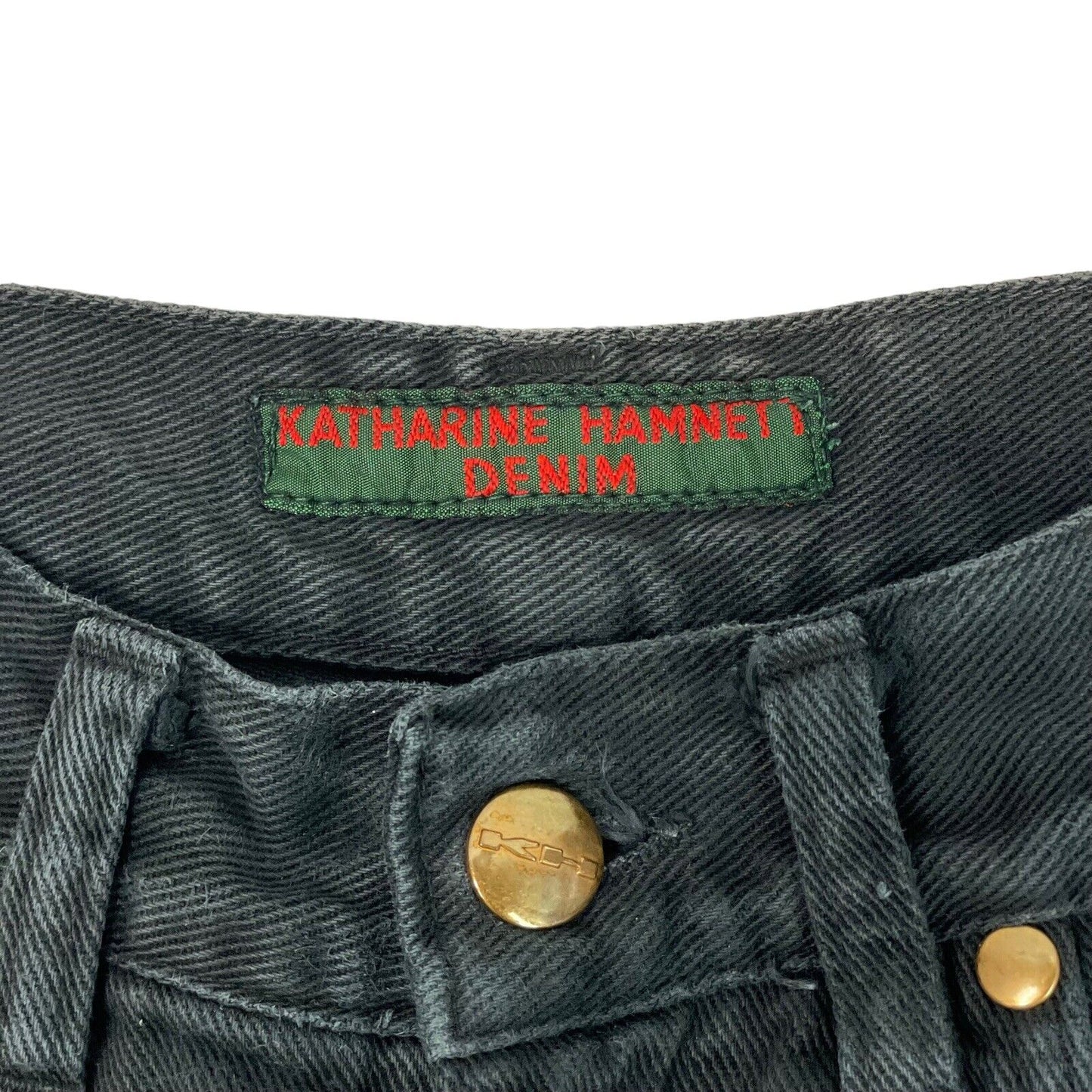 Vintage Katharine Hamnett 90’s Black Denim Jeans 26w 30l Made In Italy