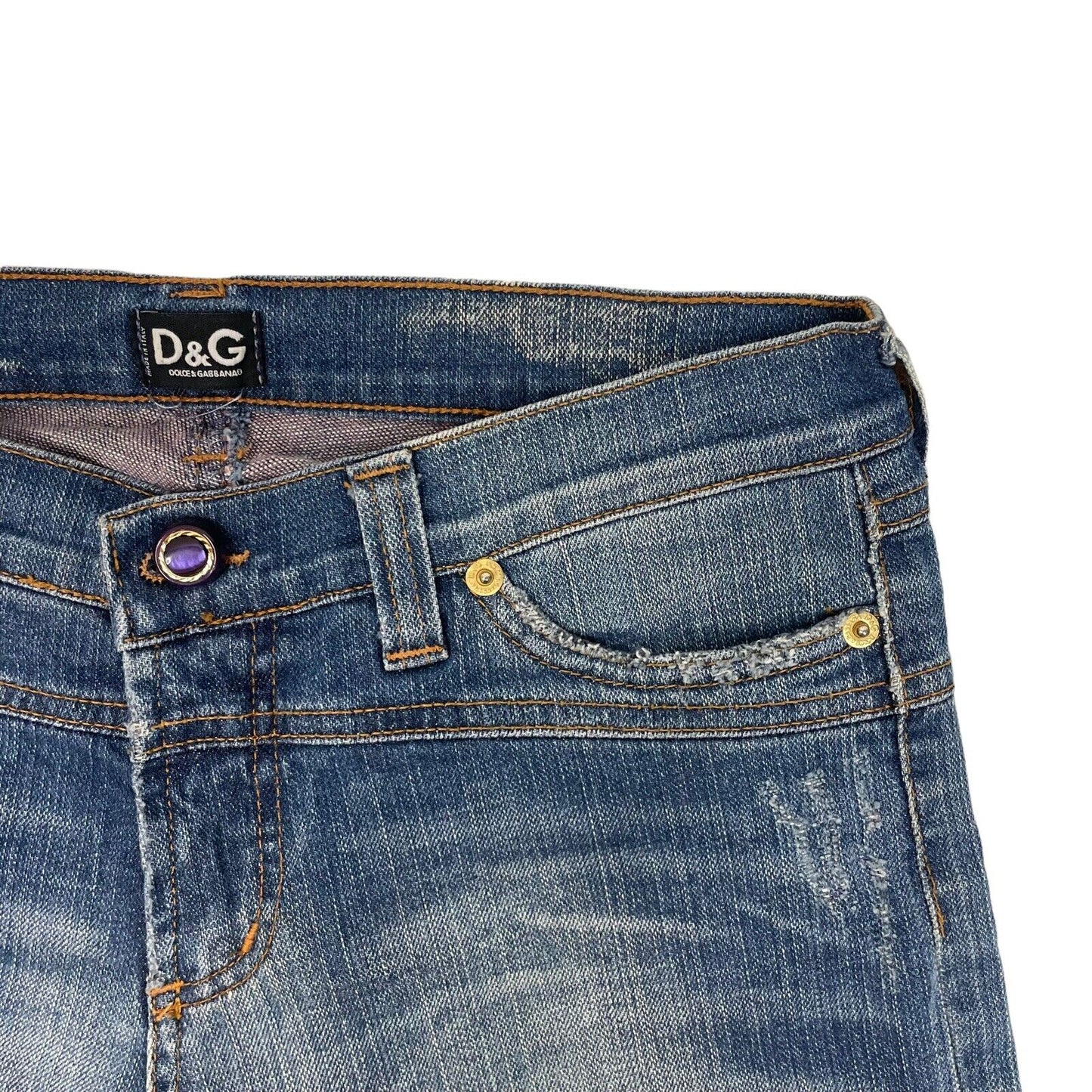 00’s Dolce & Gabbana Denim Jeans Embellished Women’s 29w 33l Made In Italy