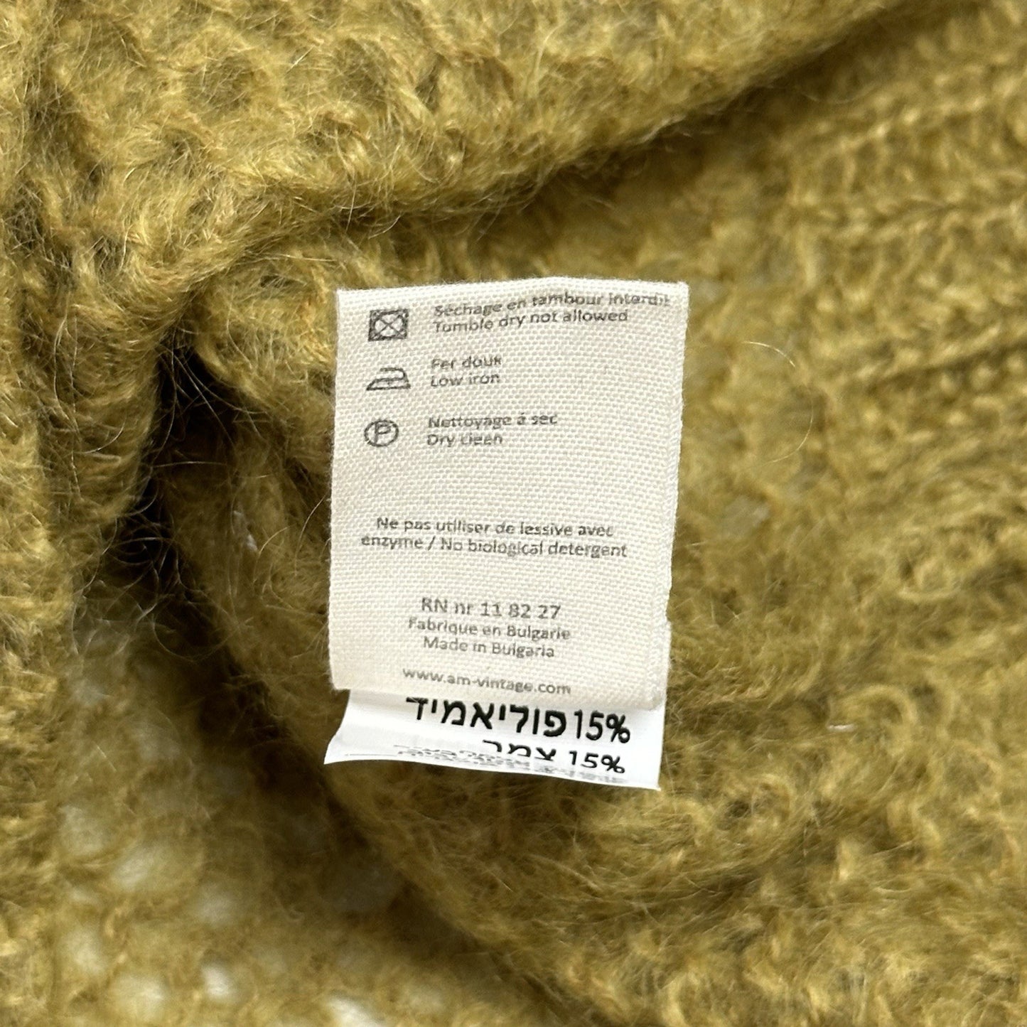 American Vintage Mohair Sweater Crew Neck Jumper Green Men’s Large