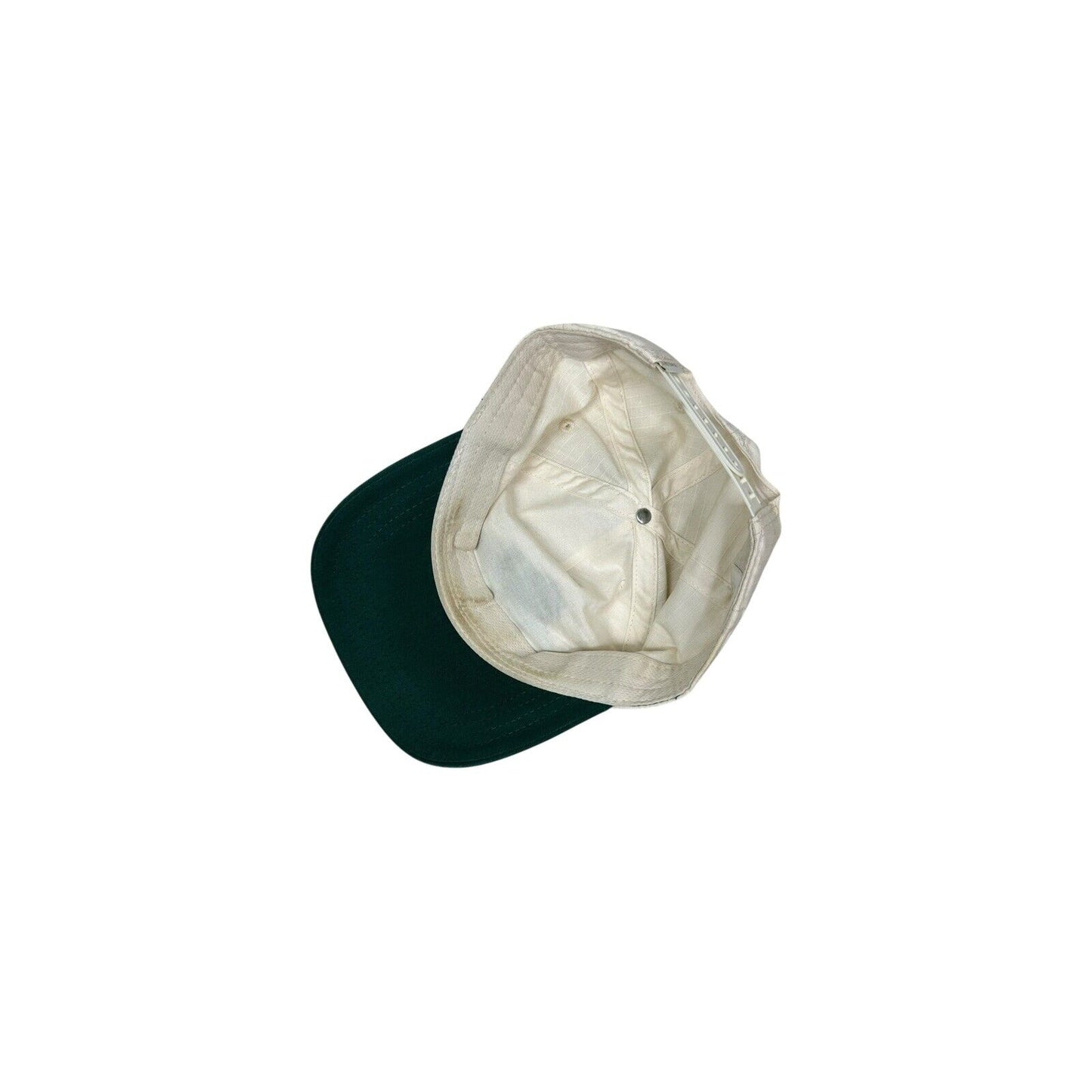 SS22 Aime Leon Dore Unisphere Snapback Hat Cream And Green Embroidered Logo