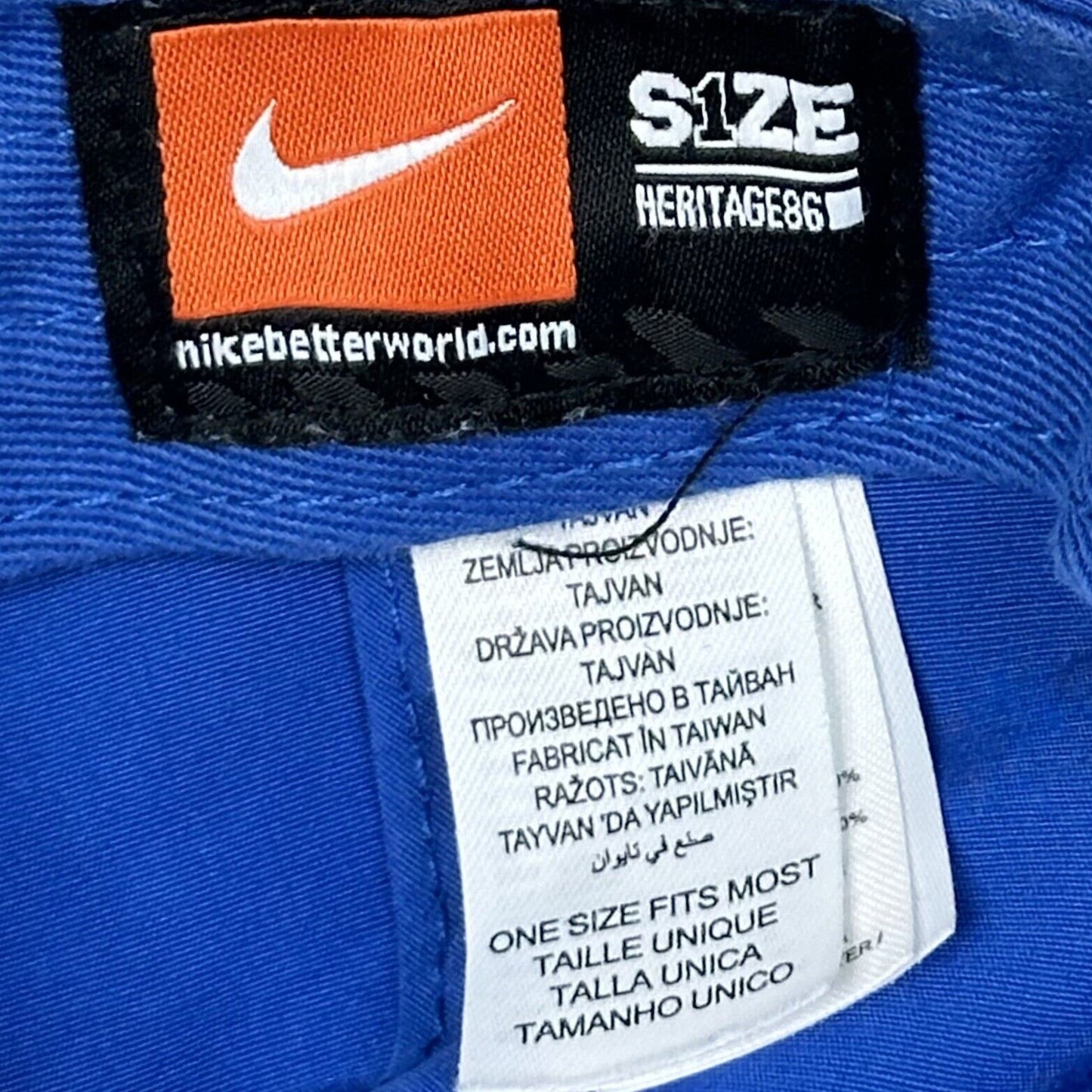 Vintage Nike Hat Mini Swoosh Blue Strapback