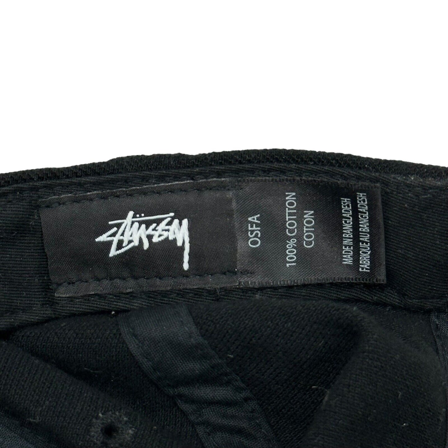 Stussy Logo Hat Adjustable Black Cotton Baseball Cap