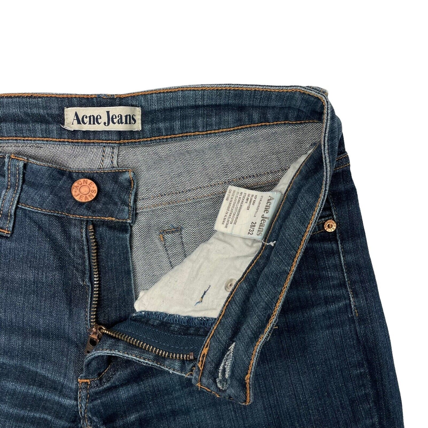 Acne Studios Hep Raw Blue Slim Jeans Womens 29w 29l