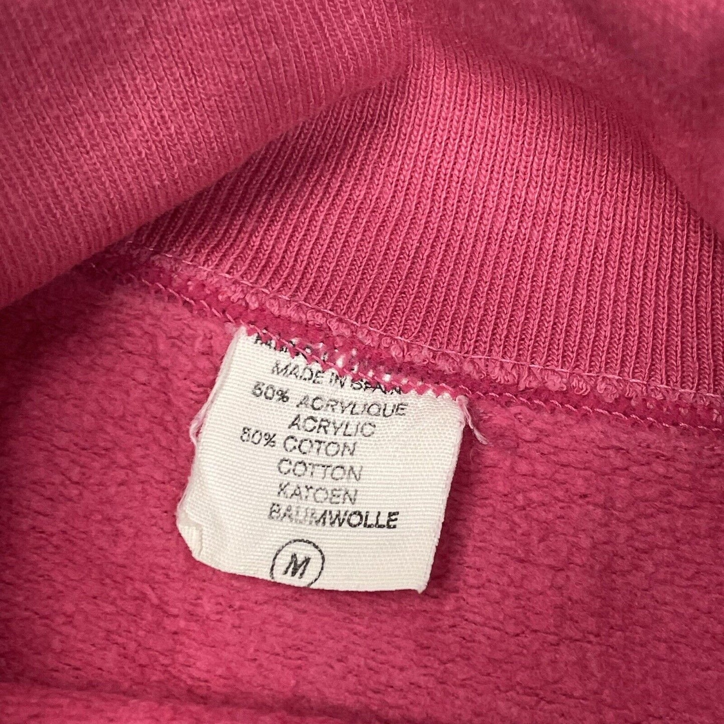 80’s Vintage Bryant College England Jumper Pink Unisex Medium Made In Spain