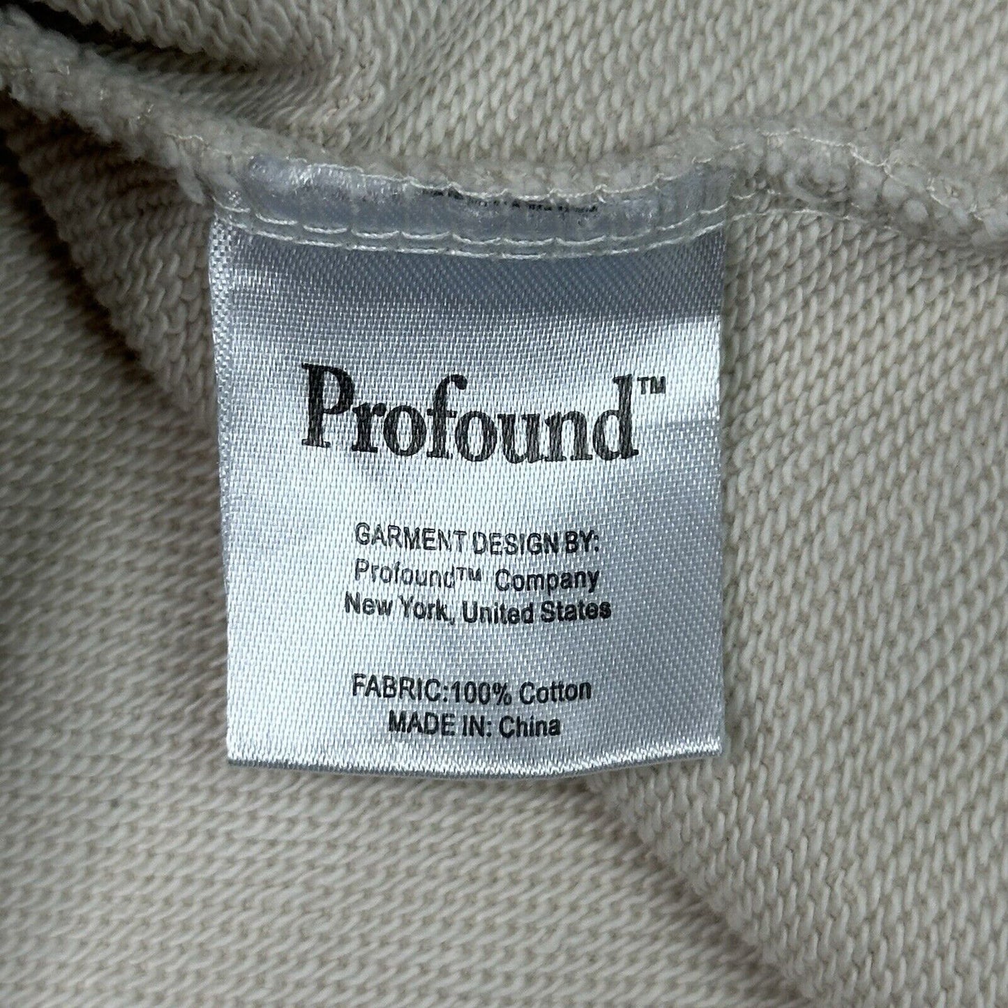 Profound Aesthetics Sunrise Pullover Hoodie Cream Mens XS Graphic Print