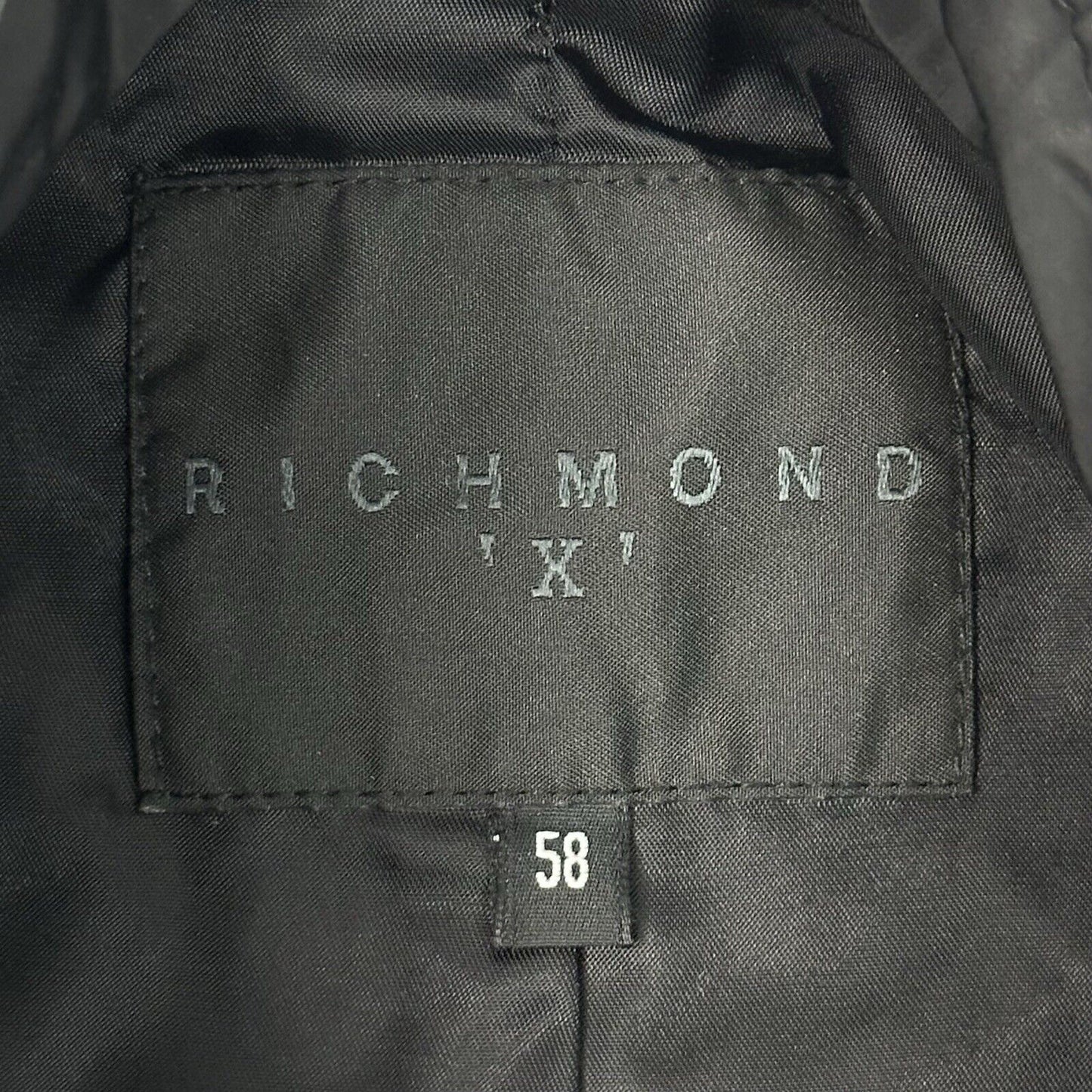 Richmond X by John Richmond Biker Style Jacket Black Mens XL Made In Italy