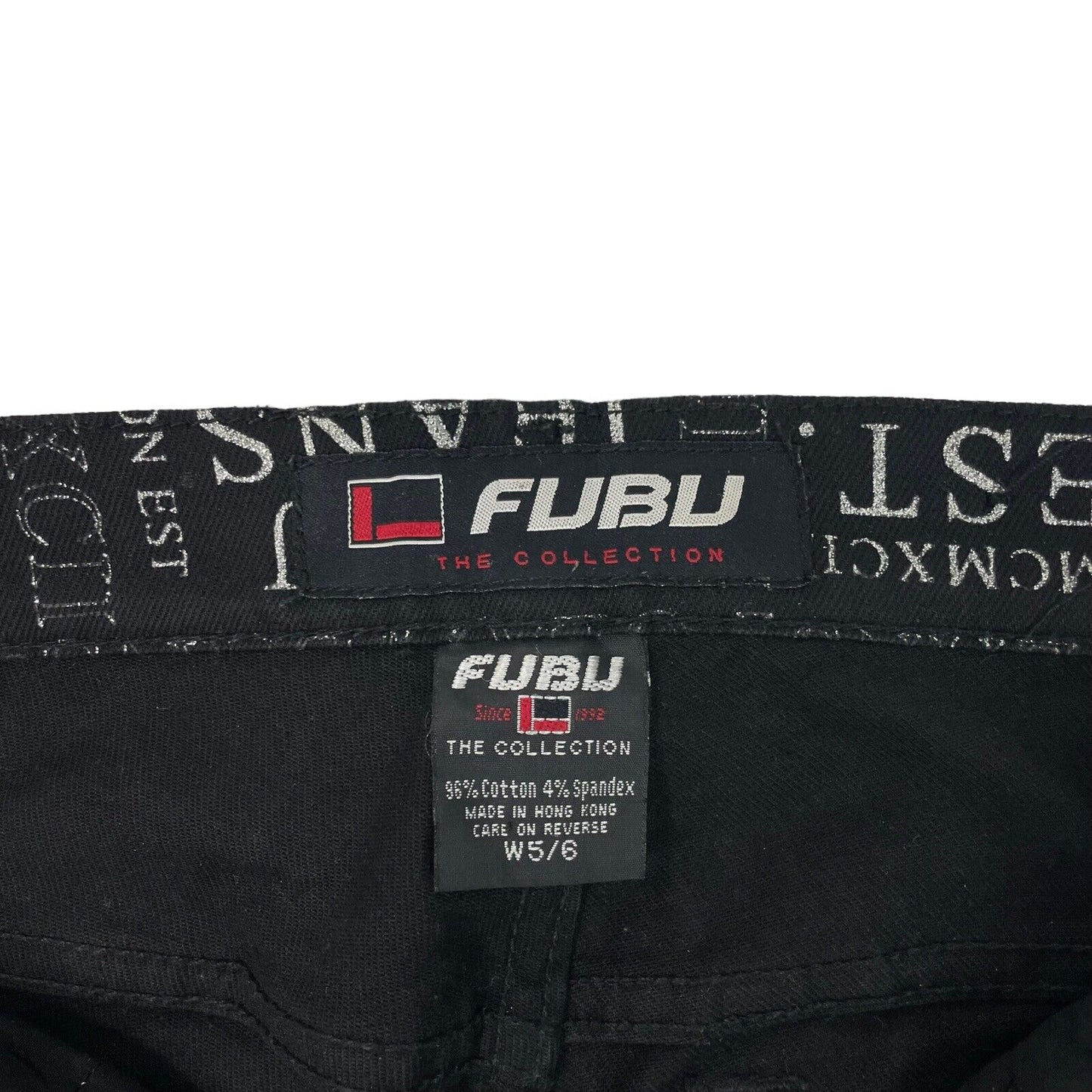 y2k Fubu The Collection All Over Print Black Jeans Women’s 26w 31l