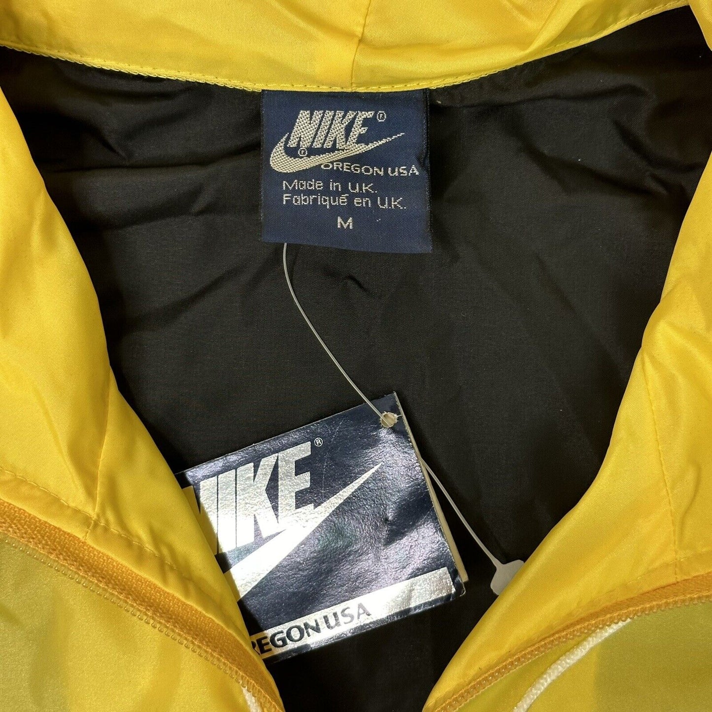 Deadstock Vintage Nike Lightweight Jacket Mens Medium 80’s Made In UK Yellow