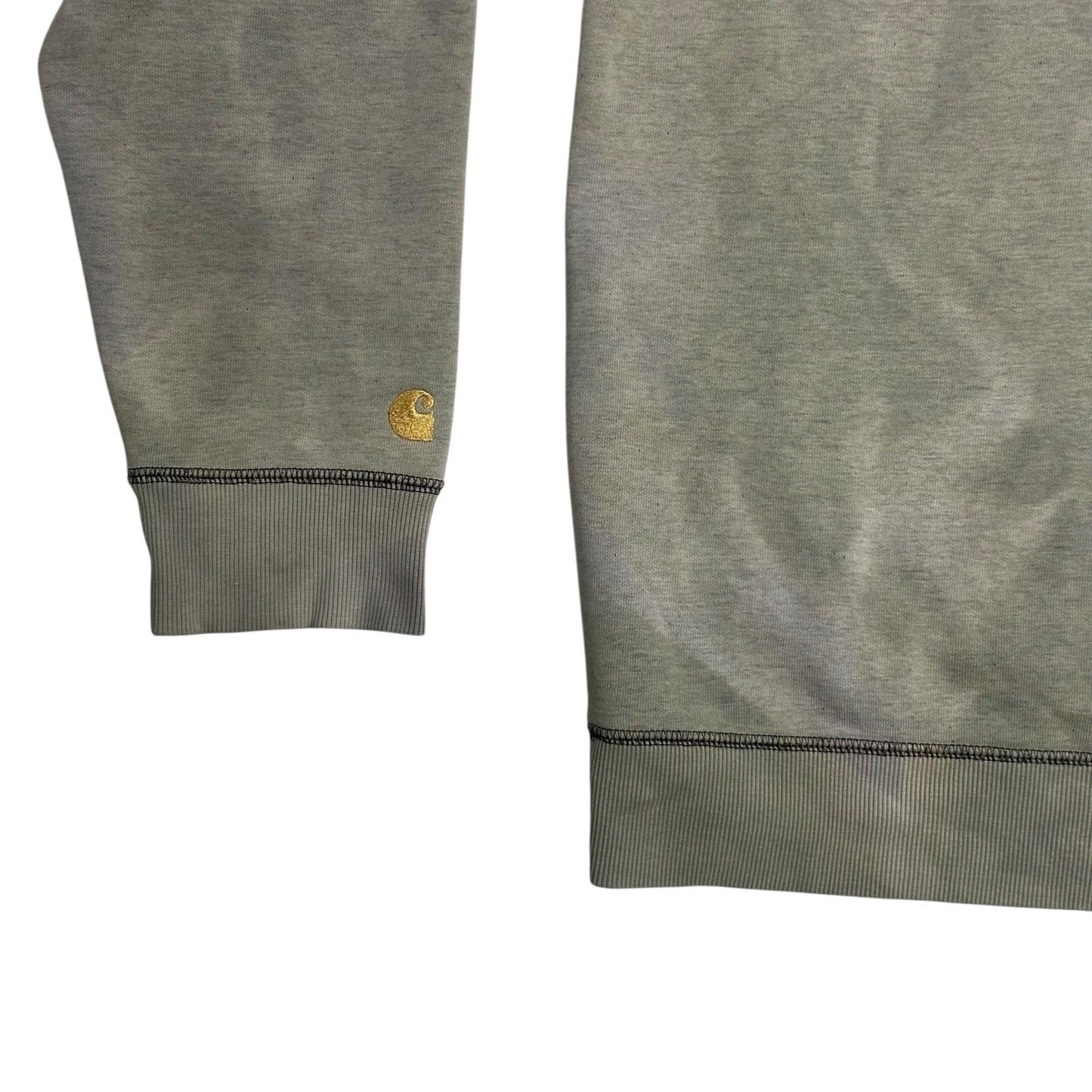 Carhartt WIP Chase Hooded Sweatshirt Men’s Large Faded Khaki Green Embroidered Logo