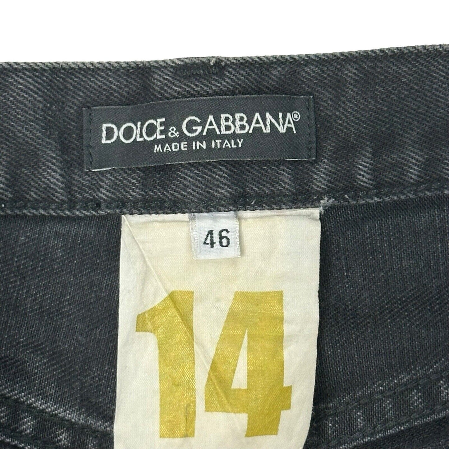 Dolce And Gabbana Plaque Skinny Jeans Mens 34w 33l Black Denim Made In Italy