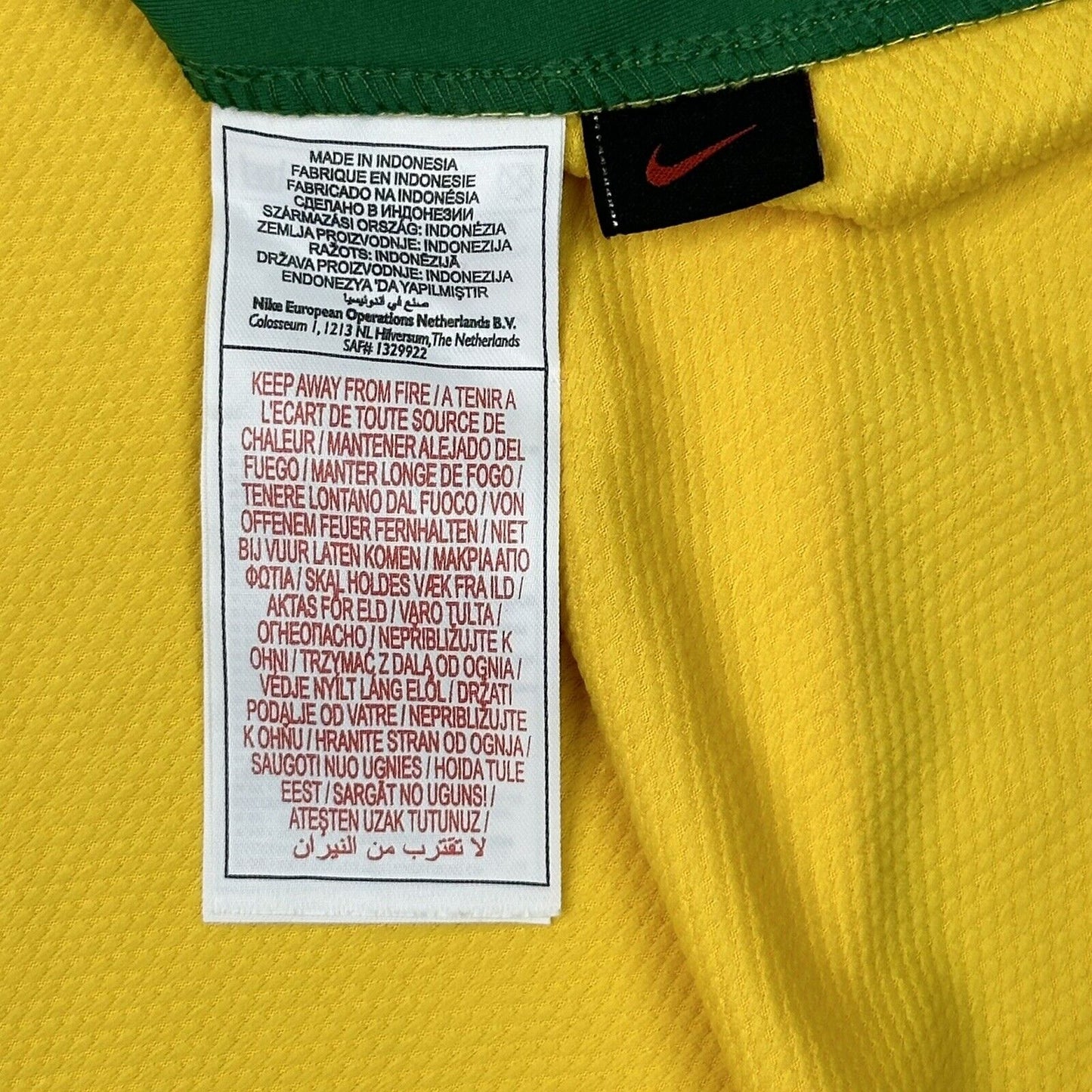 08-10 Brazil Football Shirt Nike Mens XXL Yellow And Green