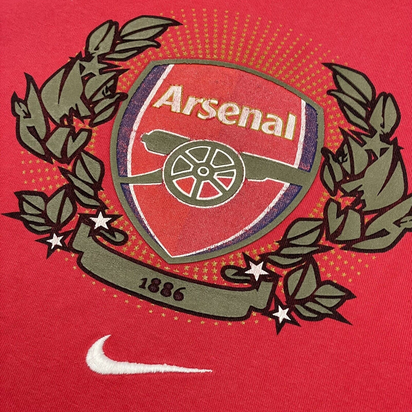 Vintage Arsenal Nike T-Shirt Mens XL Red Gunners Football Soccer