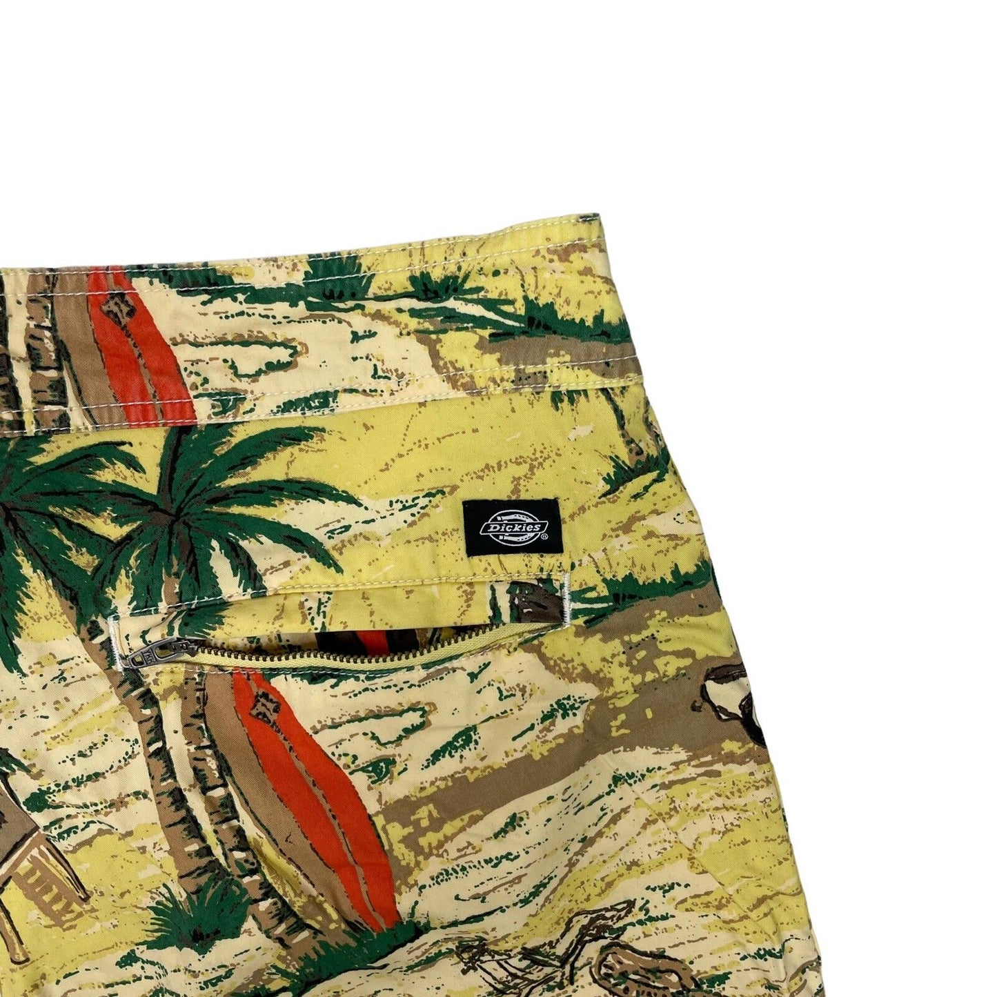 Dickies Palm Valley Shorts Yellow With Print Mens 32w