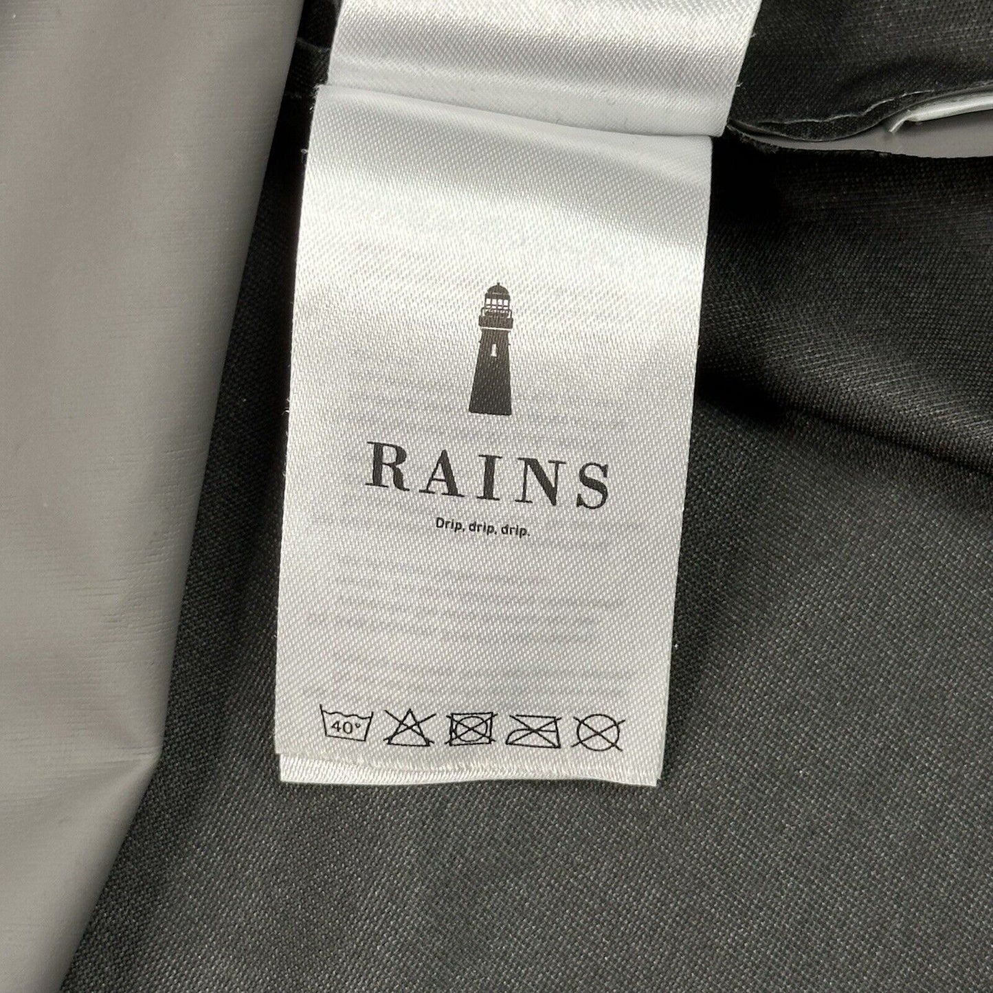 Rains Waterproof Coat Mens L/XL Grey Lightweight