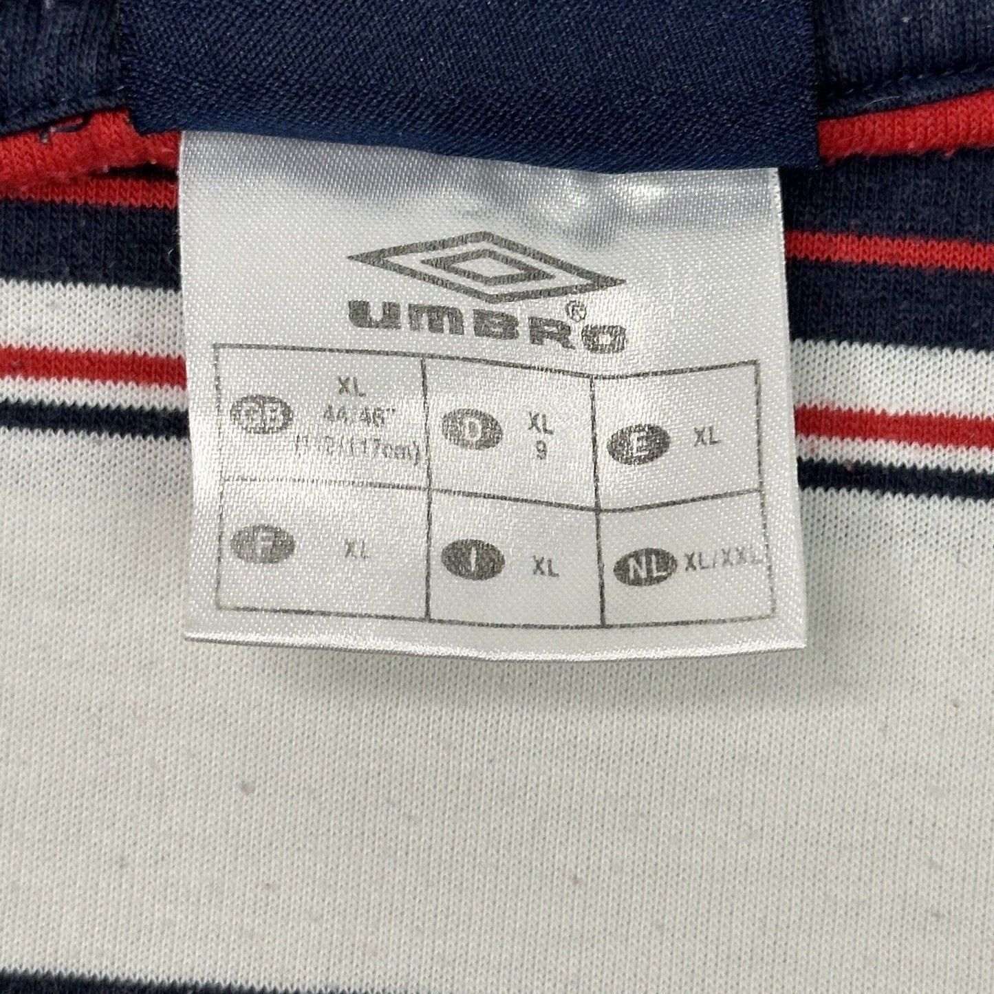 Vintage Umbro Stripe T-Shirt Embroidered Logo Mens XL 90's Sportswear