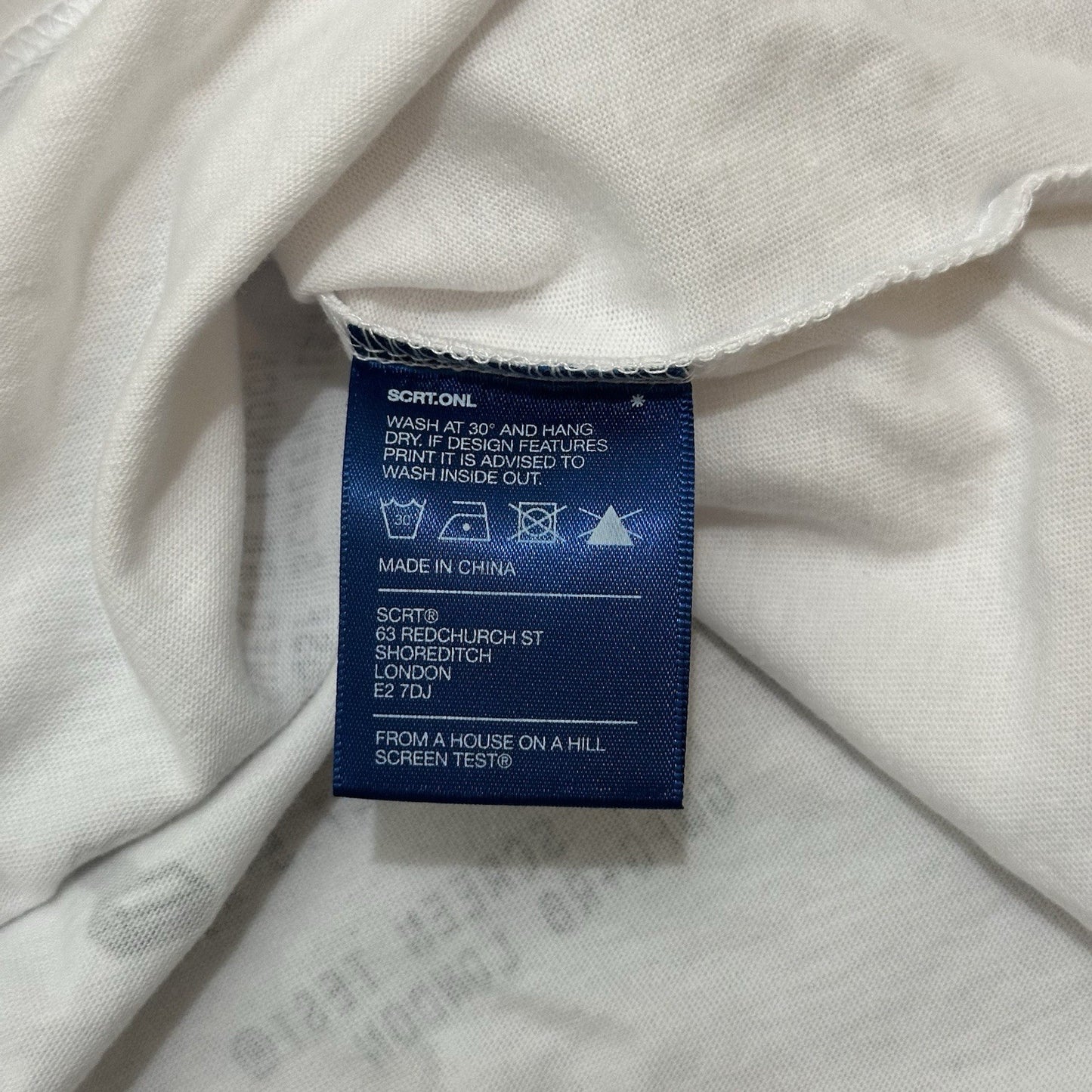 NWT SCRT x Nothing MOSF T-Shirt Men’s Small White Boxy Fit Graphic Print