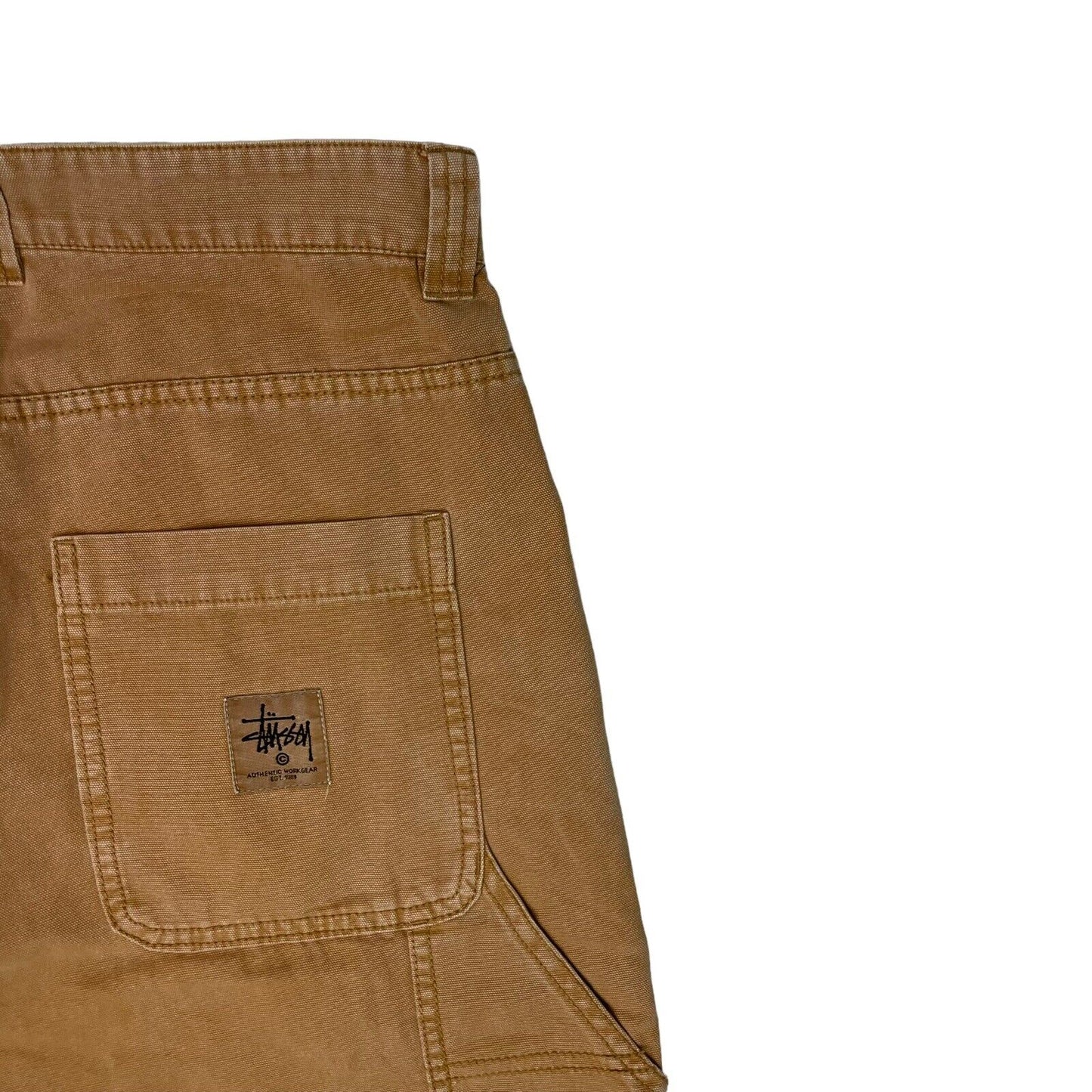 Stussy Washed Canvas Work Pant Gold Brown Mens 32w 29l